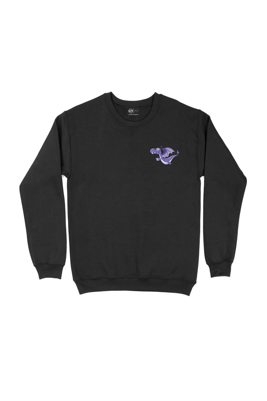 Sevimli Ejderha Cep Tasarım Baskılı Sweatshirt Sevimli Ejderha Cep Tasarım Baskılı Sweatshirt - Ücretsiz Kargo