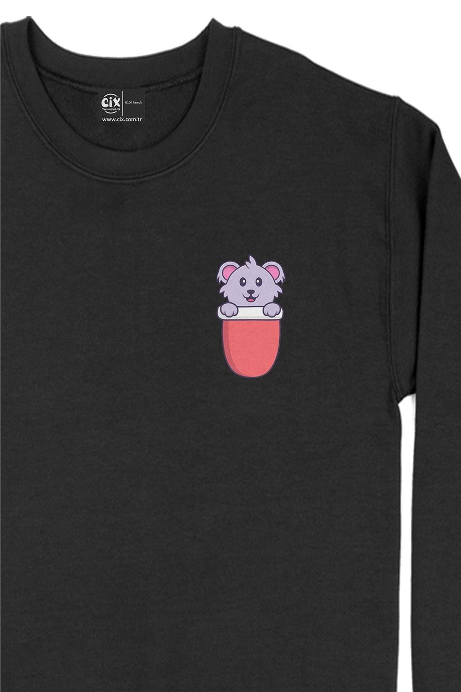 Sevimli Koala Cep Tasarım Baskılı Sweatshirt Sevimli Koala Cep Tasarım Baskılı Sweatshirt - Ücretsiz Kargo