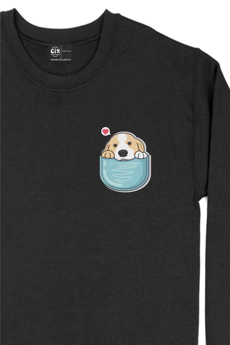 Sevimli Köpek Cep Tasarım Baskılı Sweatshirt Sevimli Köpek Cep Tasarım Baskılı Sweatshirt - Ücretsiz Kargo