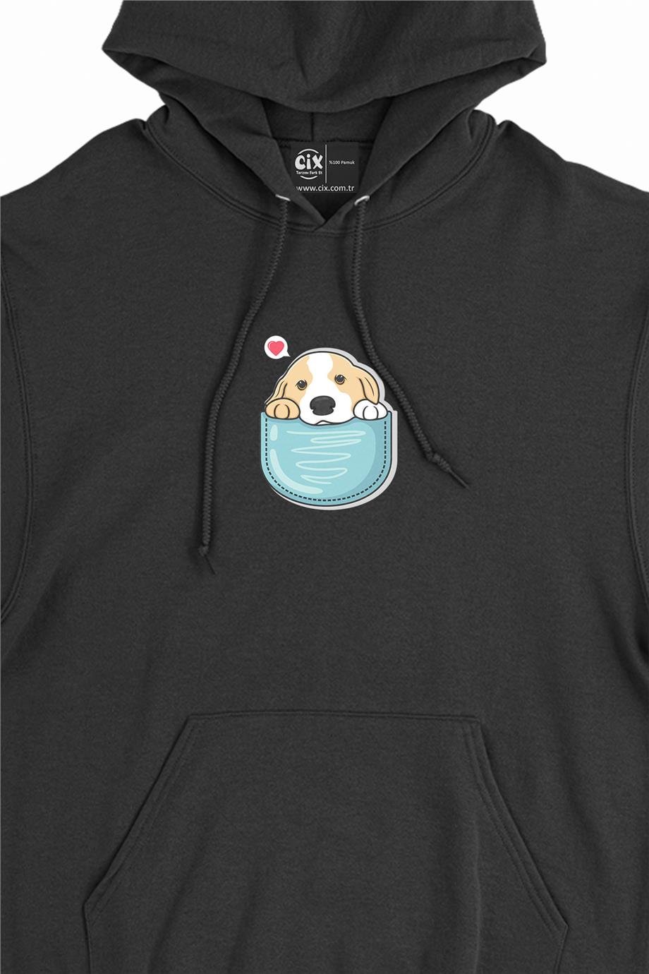 Sevimli Köpek Minimal Kapşonlu Sweatshirt Hoodie Sevimli Köpek Minimal Kapşonlu Sweatshirt Hoodie - Ücretsiz Kargo