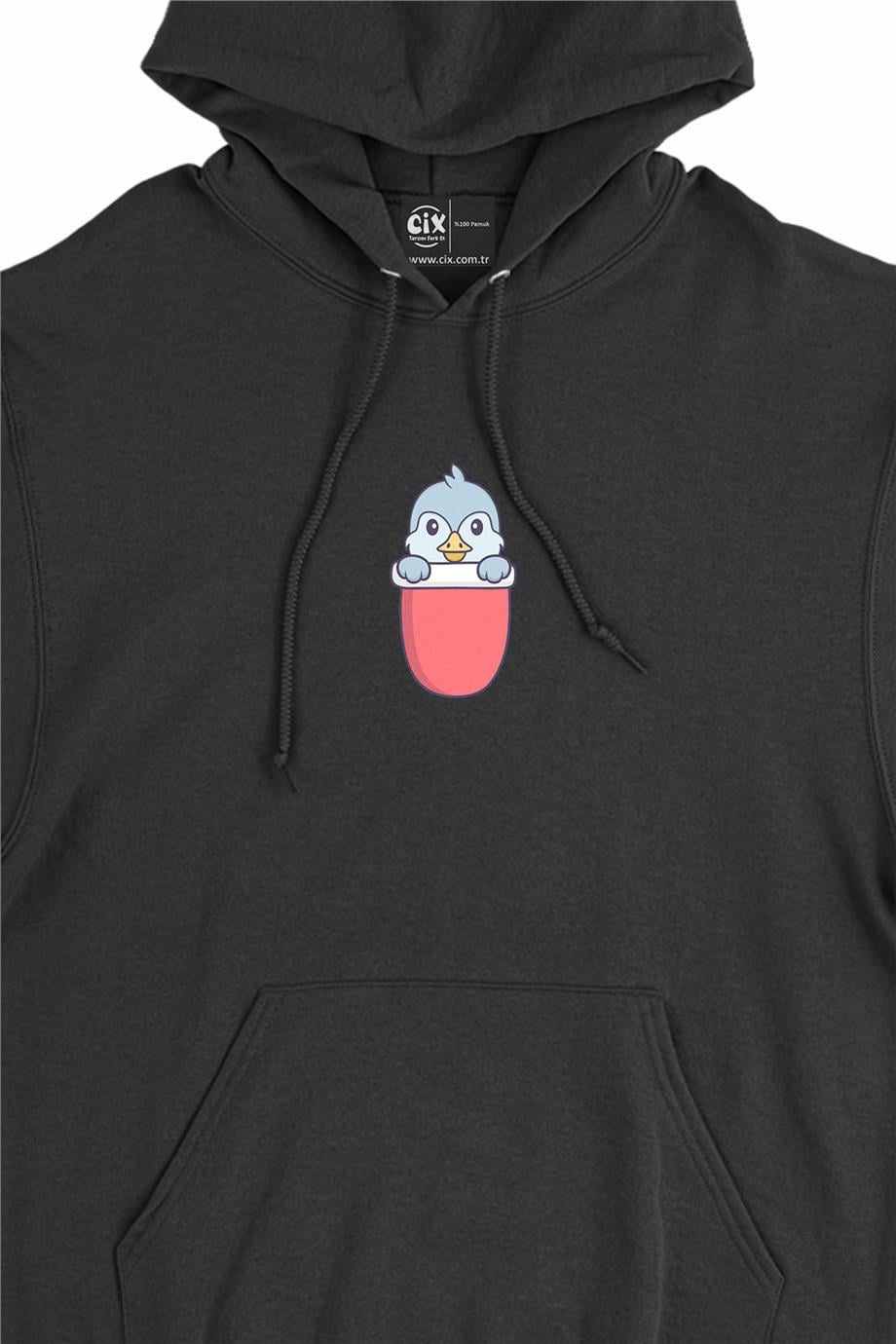 Sevimli Penguen Minimal Kapşonlu Sweatshirt Hoodie Sevimli Penguen Minimal Kapşonlu Sweatshirt Hoodie - Ücretsiz Kargo