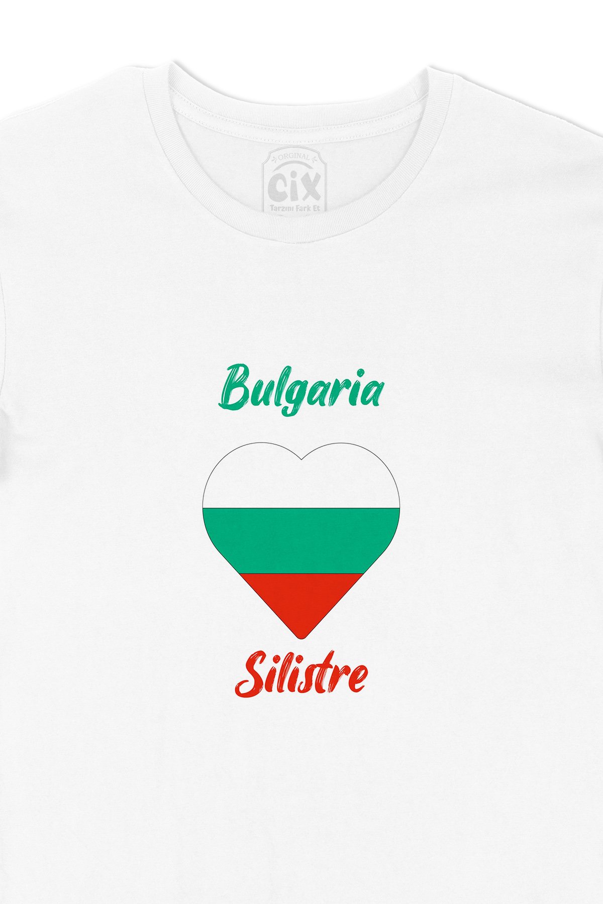 Silistre Bulgaristan Bayraklı Kalpli Tişört