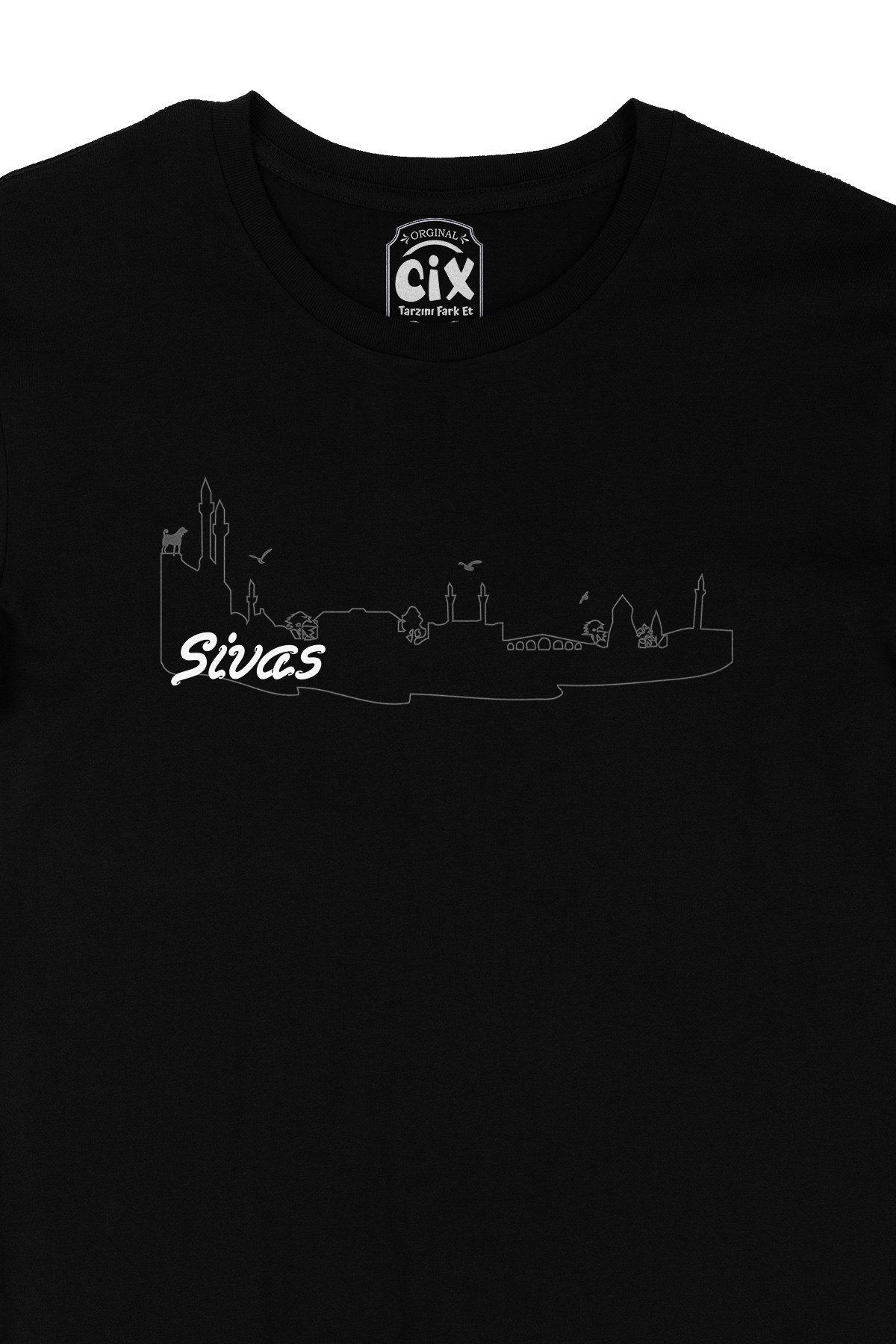 Sivas Çizimli Siyah Tişört