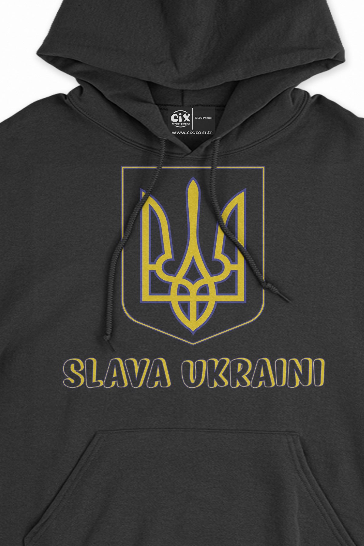 Slava Ukraini Peace Siyah Sweatshirt Hoodie