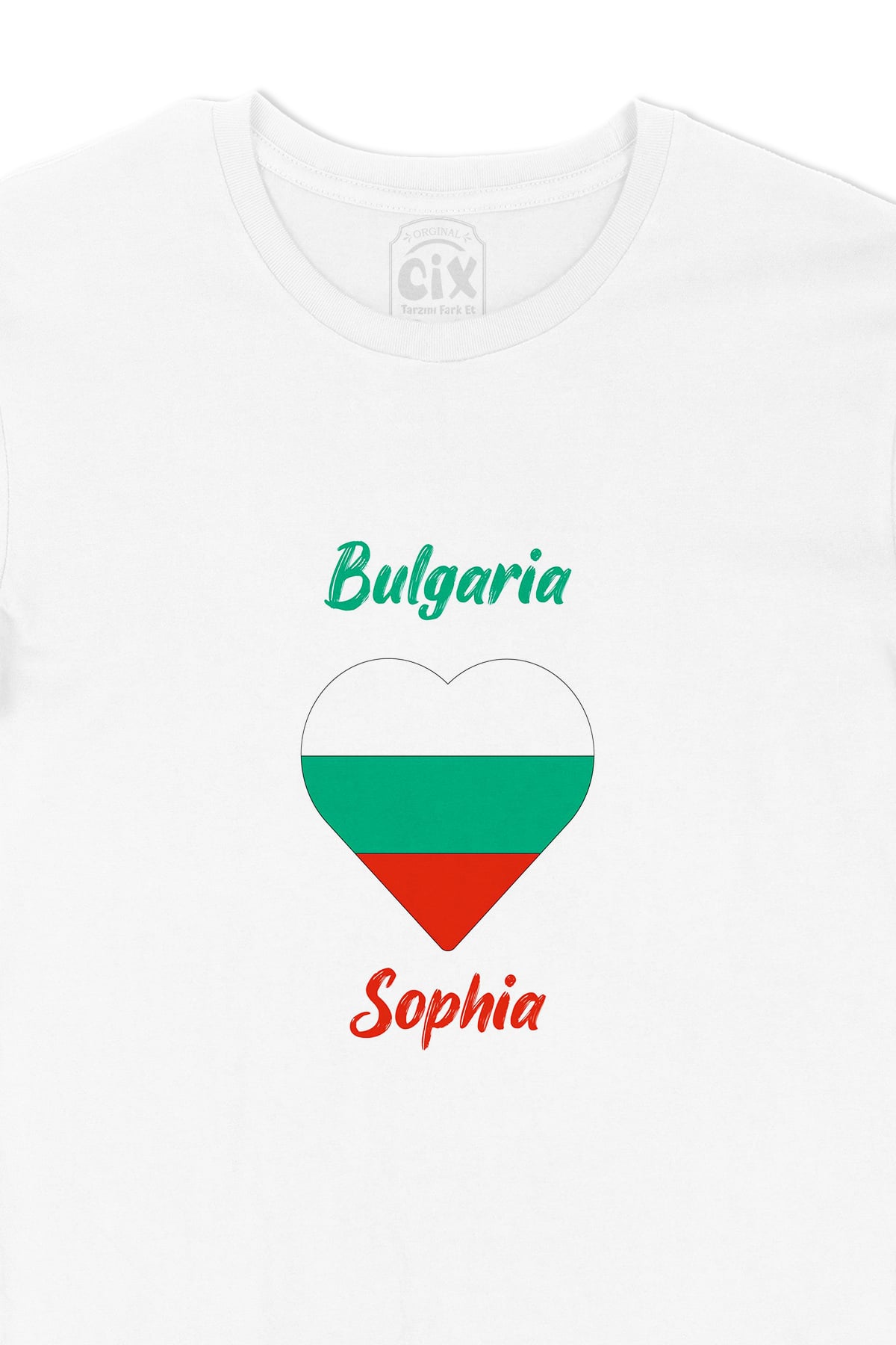 Sofya Bulgaristan Bayraklı Kalpli Tişört