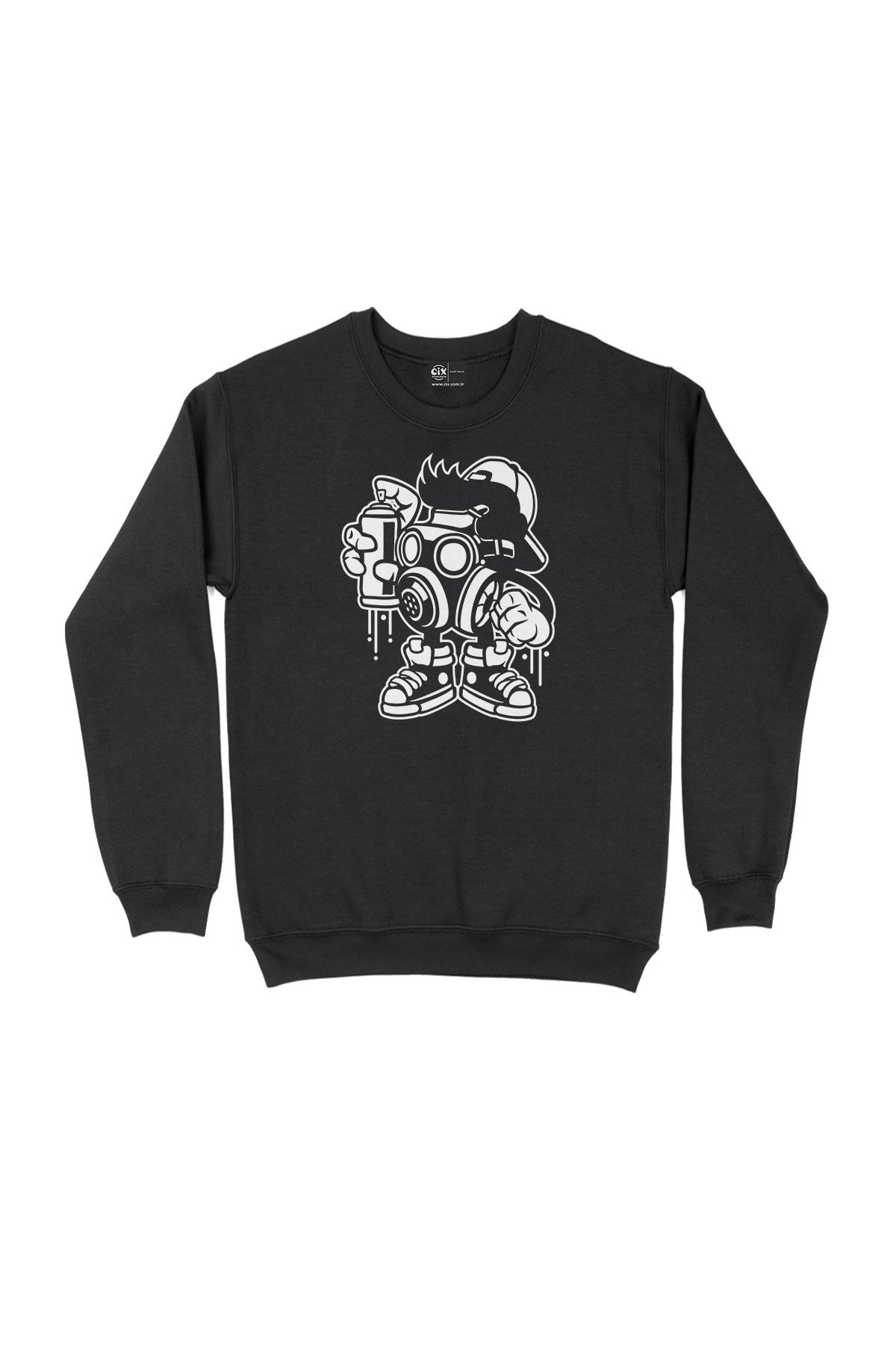 Spreyli Maskot Siyah Sweatshirt