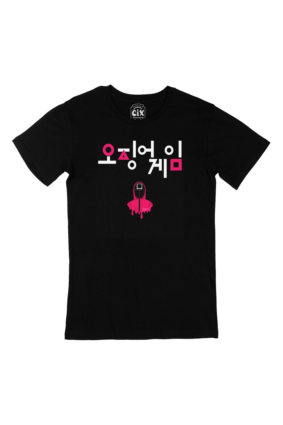 Squid Game Korean Mask Siyah Tişört