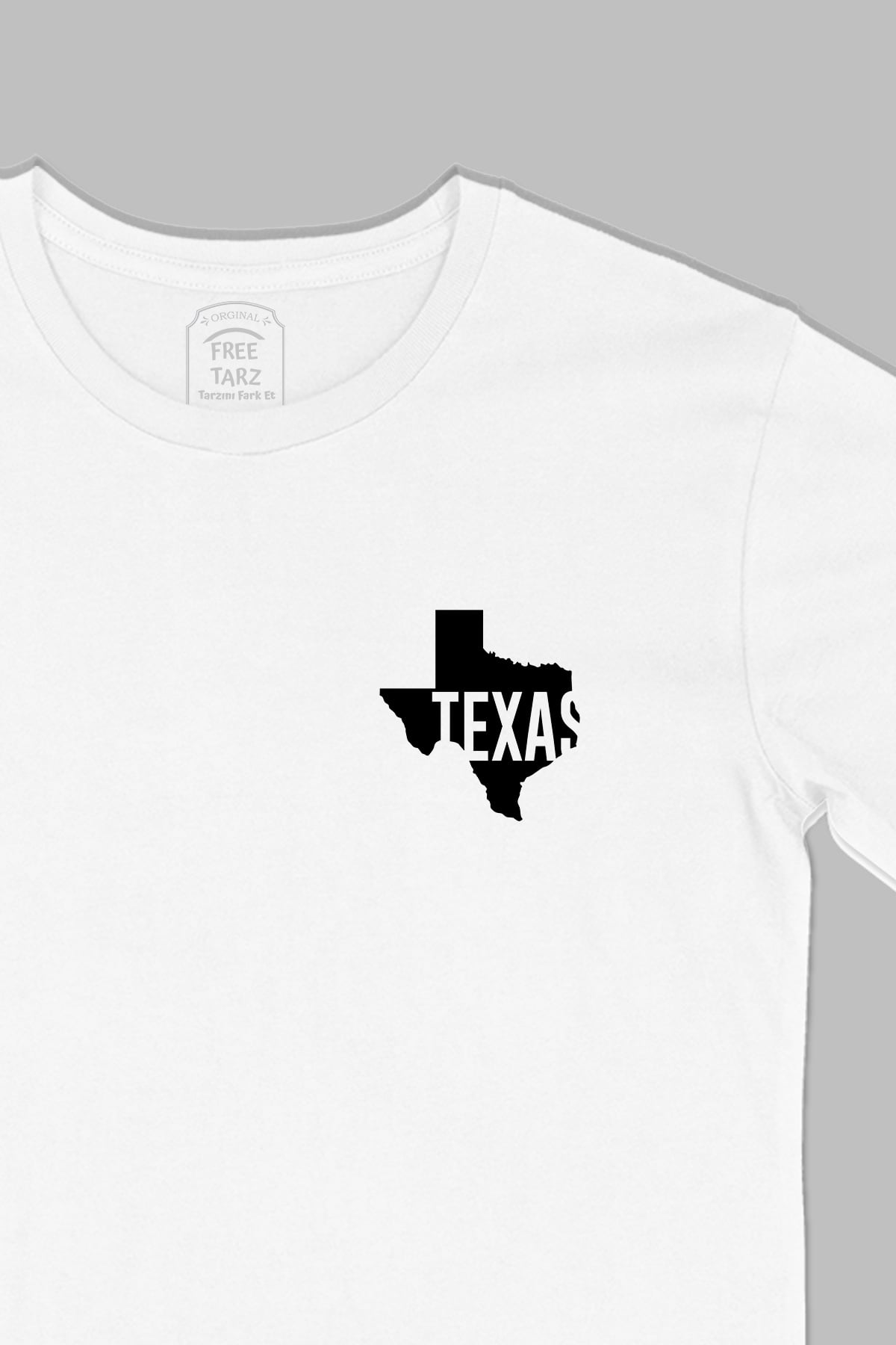 Texas Baskılı Cep Tasarım Beyaz Tişört Texas Baskılı Cep Tasarım Beyaz Tişört - Ücretsiz Kargo