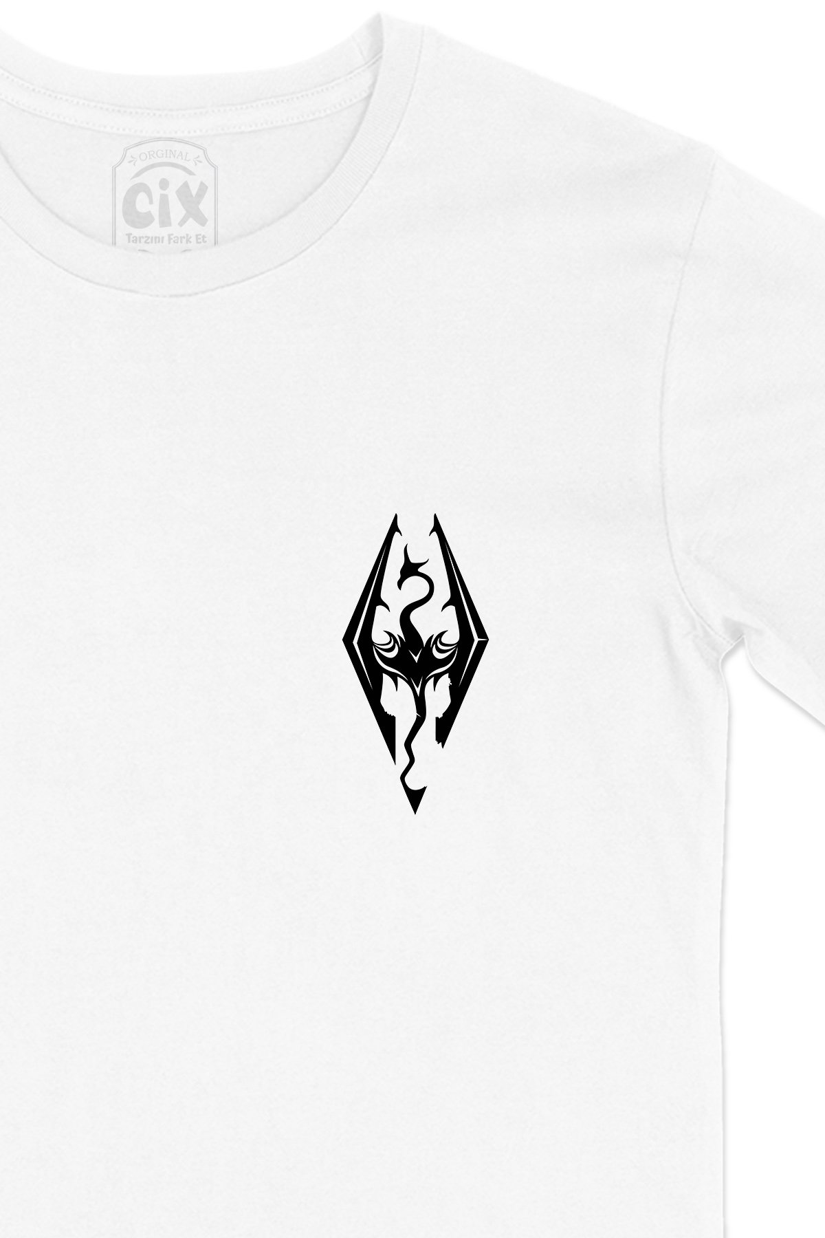 The Elder Scrolls Cep Logo Tasarımlı Beyaz Tişört