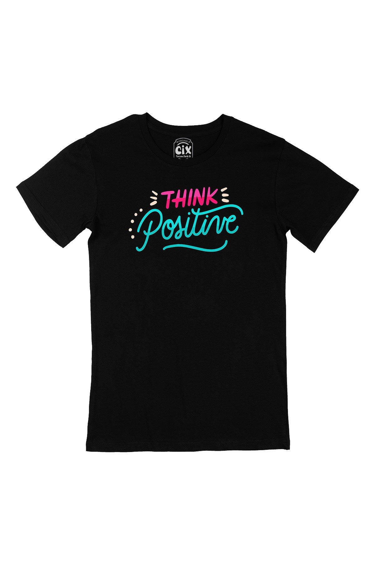Think Positive Siyah Tişört