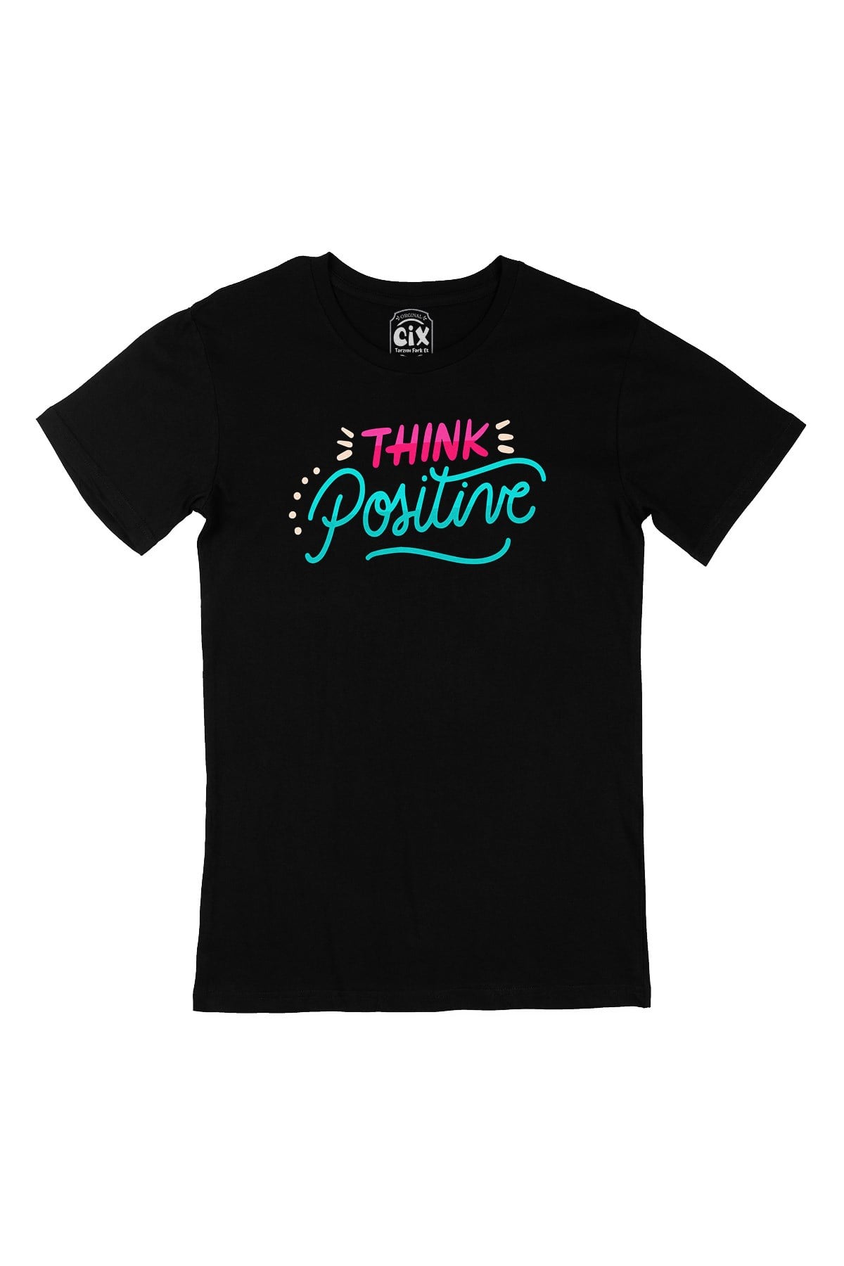Think Positive Siyah Tişört