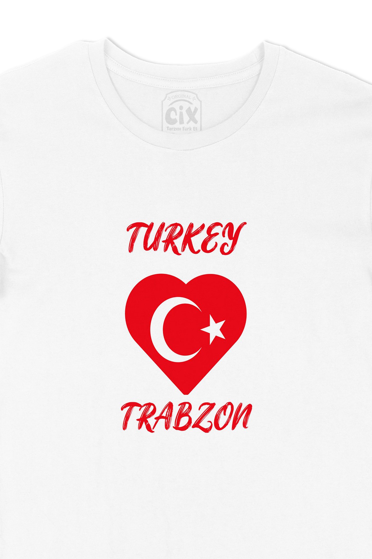 Trabzon Türkiye Bayraklı Kalpli Tişört