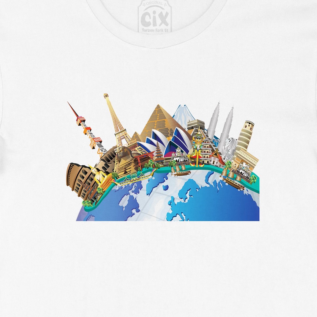 Travel To World Tişört