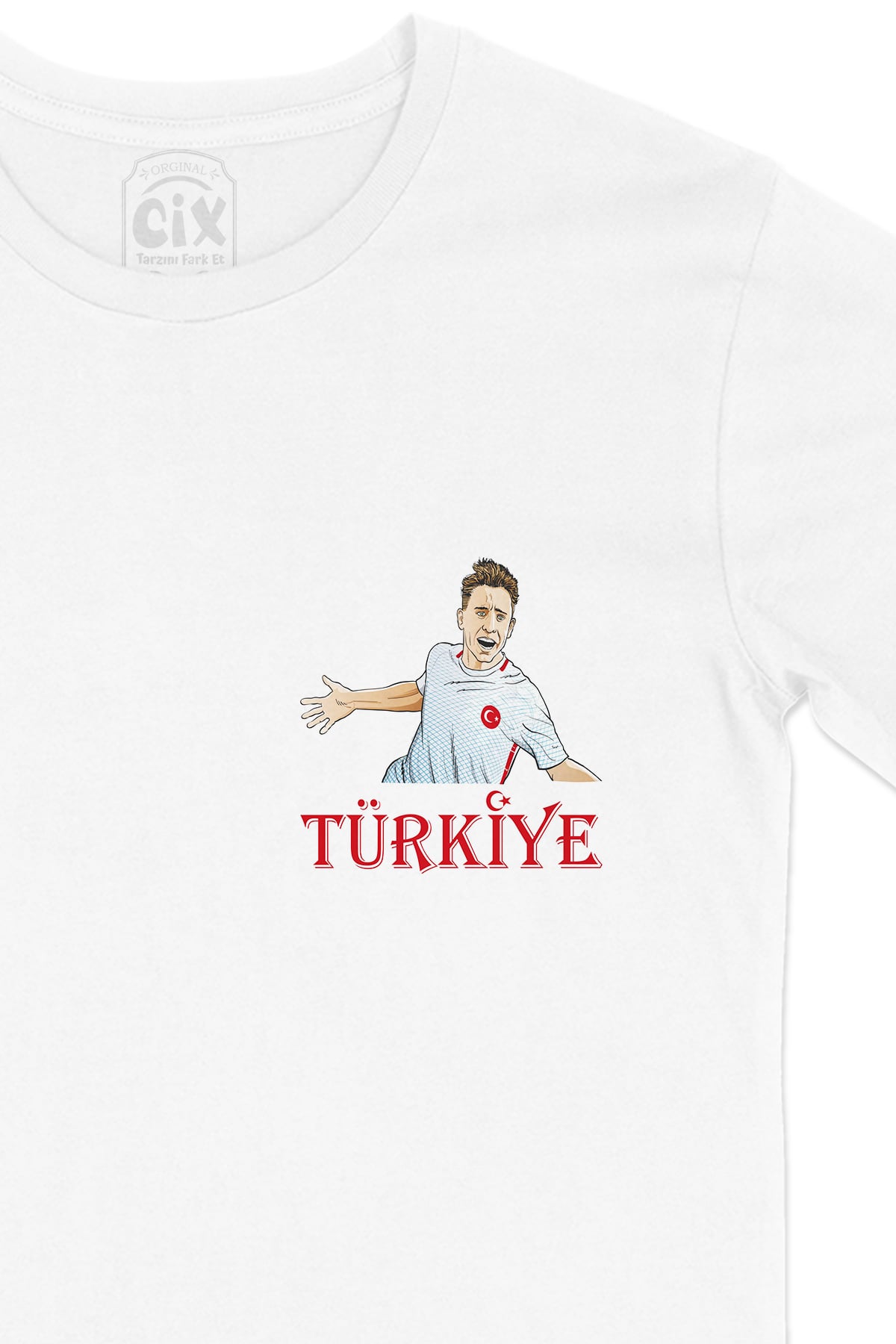 Türkiye Milli Takım Cep Logo Tasarımlı Beyaz Tişört
