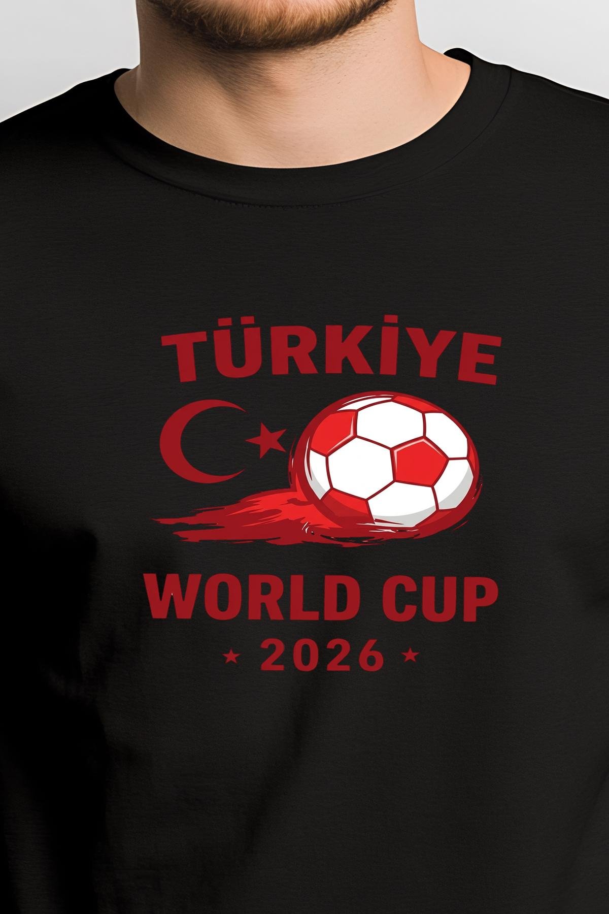 Türkiye Tasarımlı Dünya Kupası 2026 Siyah Tişört Türkiye Tasarımlı Dünya Kupası 2026 Siyah TişörtÜcretsiz Kargo İmkanı