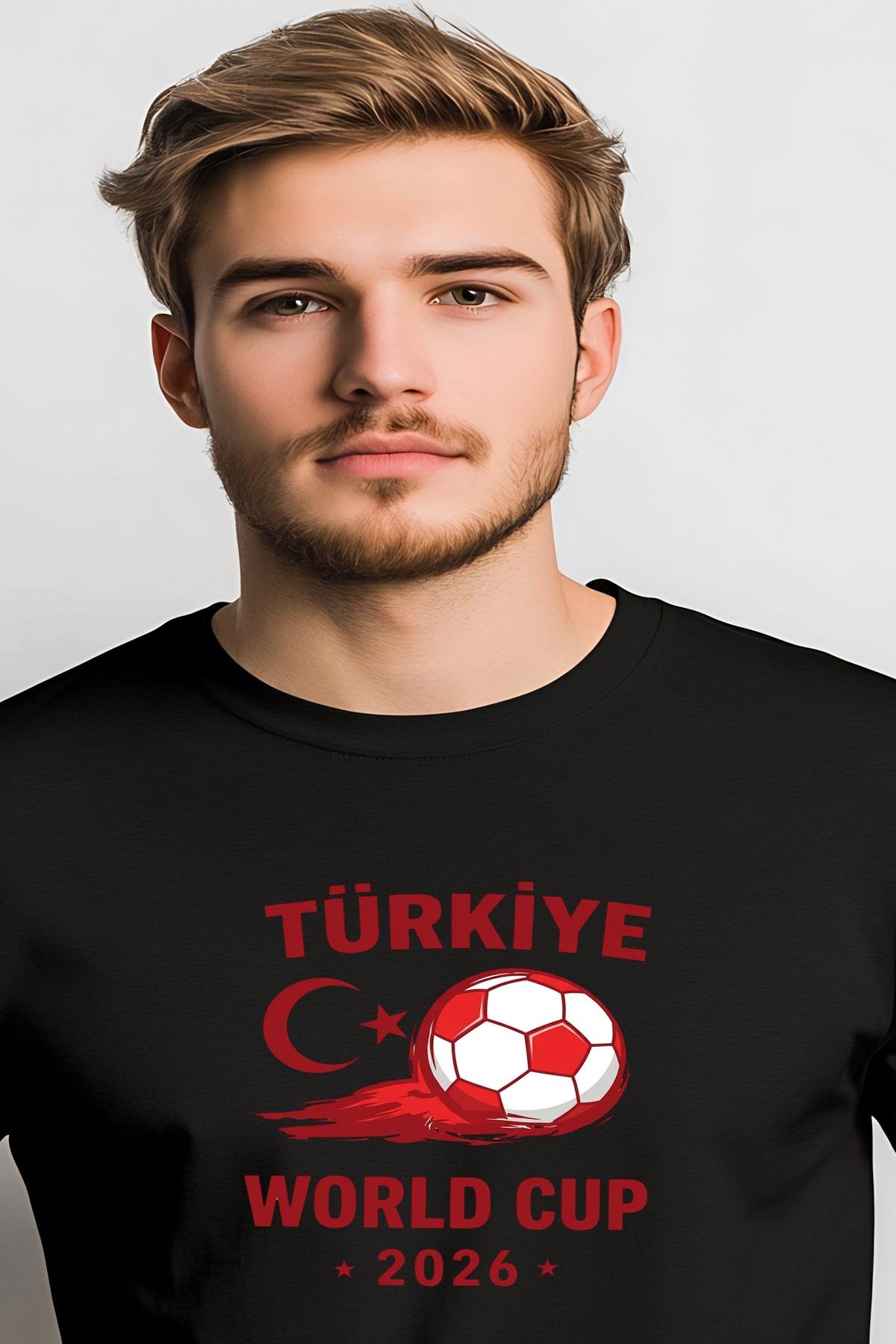 Türkiye Tasarımlı Dünya Kupası 2026 Siyah Tişört Türkiye Tasarımlı Dünya Kupası 2026 Siyah TişörtÜcretsiz Kargo İmkanı