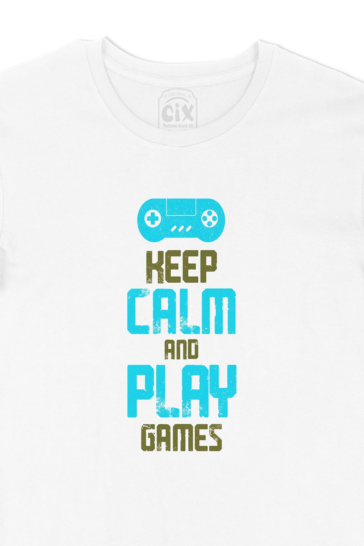 Turkuaz Keep Calm Play Game Tişört