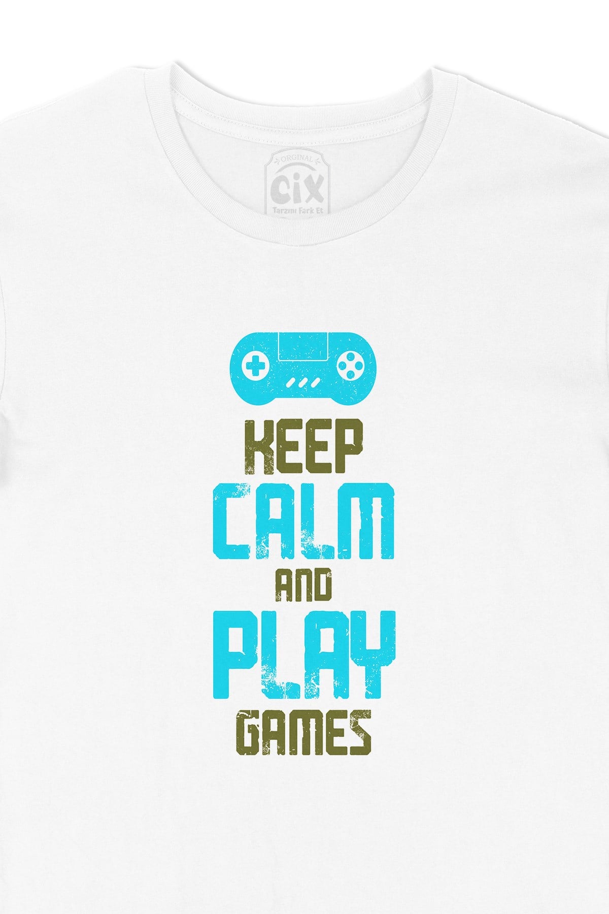Turkuaz Keep Calm Play Game Tişört