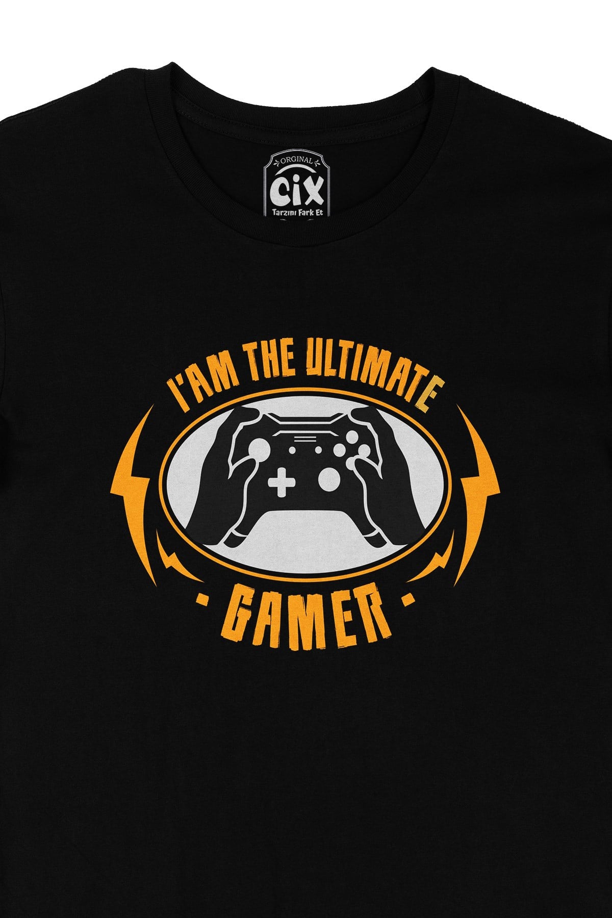 Turuncu Ultimate Gamer Siyah Tişört