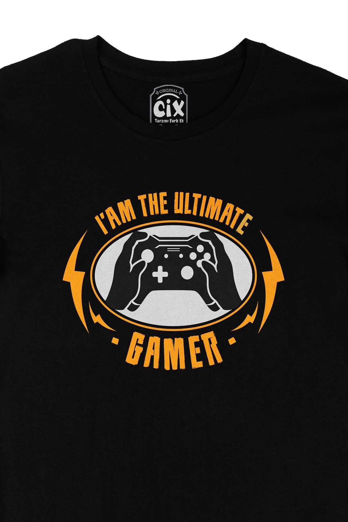 Turuncu Ultimate Gamer Siyah Tişört