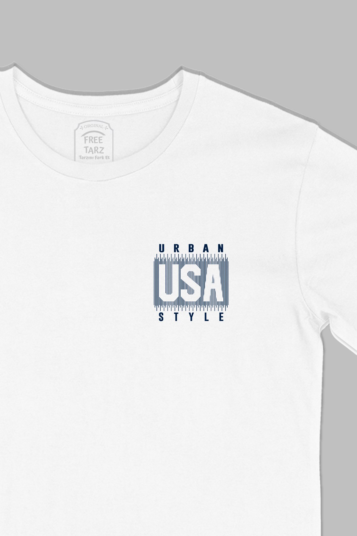 USA Urban Style Baskılı Cep Tasarım Beyaz Tişört USA Urban Style Baskılı Cep Tasarım Beyaz Tişört - Ücretsiz Kargo