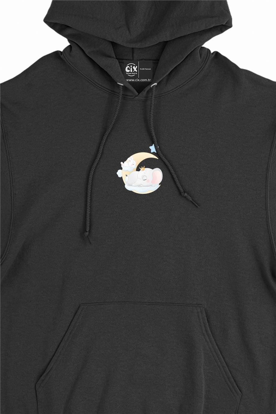 Uyuyan Fil Minimal Kapşonlu Sweatshirt Hoodie Uyuyan Fil Minimal Kapşonlu Sweatshirt Hoodie - Ücretsiz Kargo