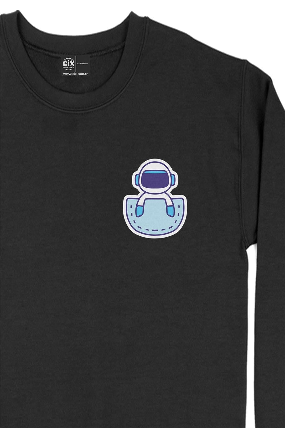 Uzaylı Cep Tasarım Baskılı Sweatshirt Uzaylı Cep Tasarım Baskılı Sweatshirt - Ücretsiz Kargo
