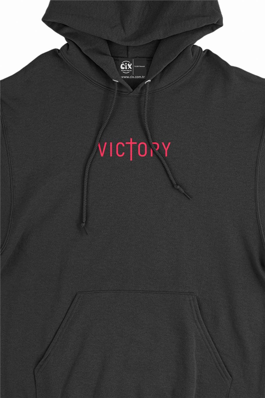 Victory Zafer Minimal Kapşonlu Sweatshirt Hoodie Victory Zafer Minimal Kapşonlu Sweatshirt Hoodie - Ücretsiz Kargo