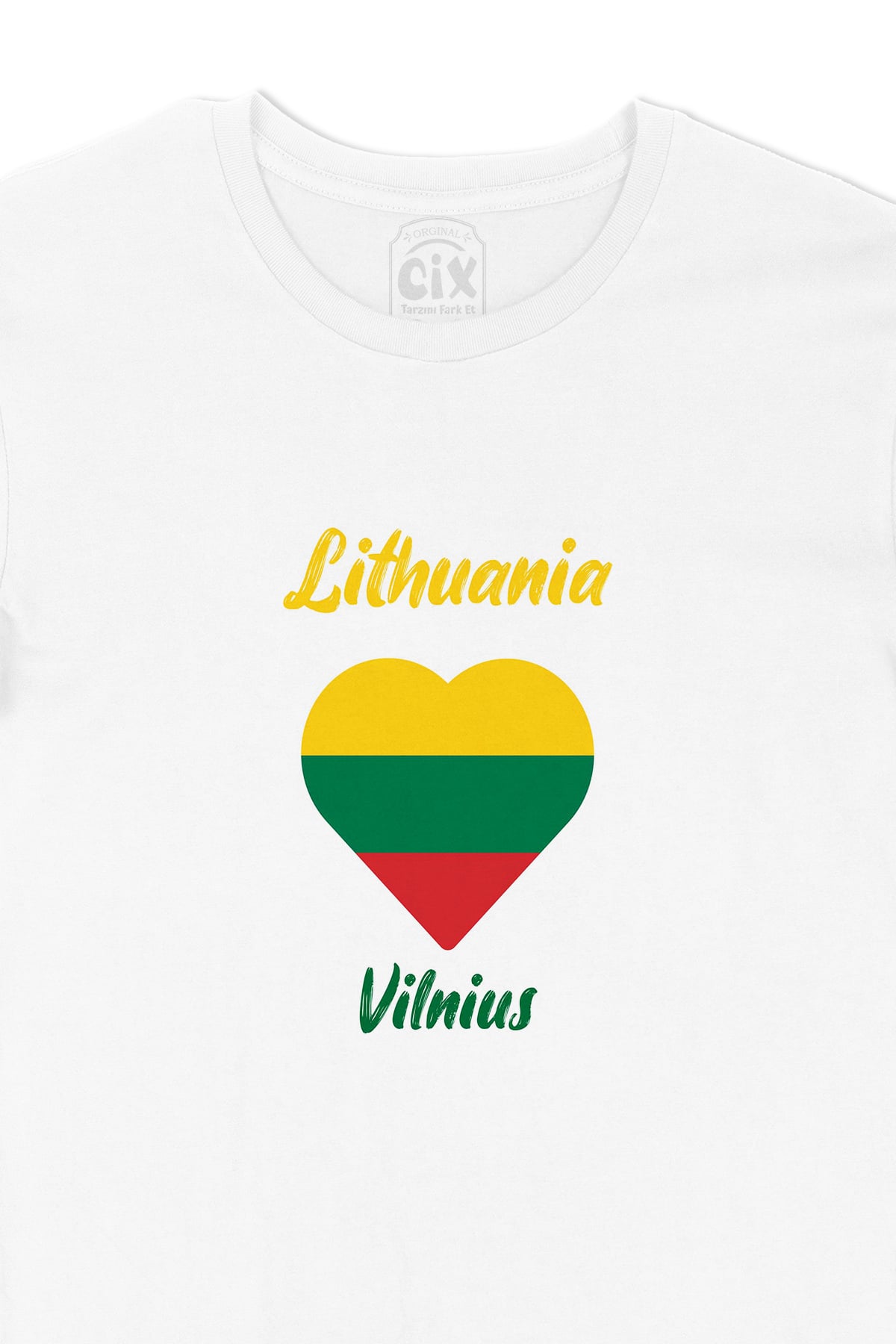 Vilnüs Litvanya Bayraklı Kalpli Tişört