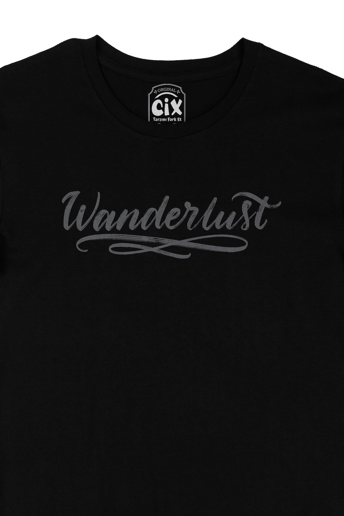 Wanderlust Siyah Tişört
