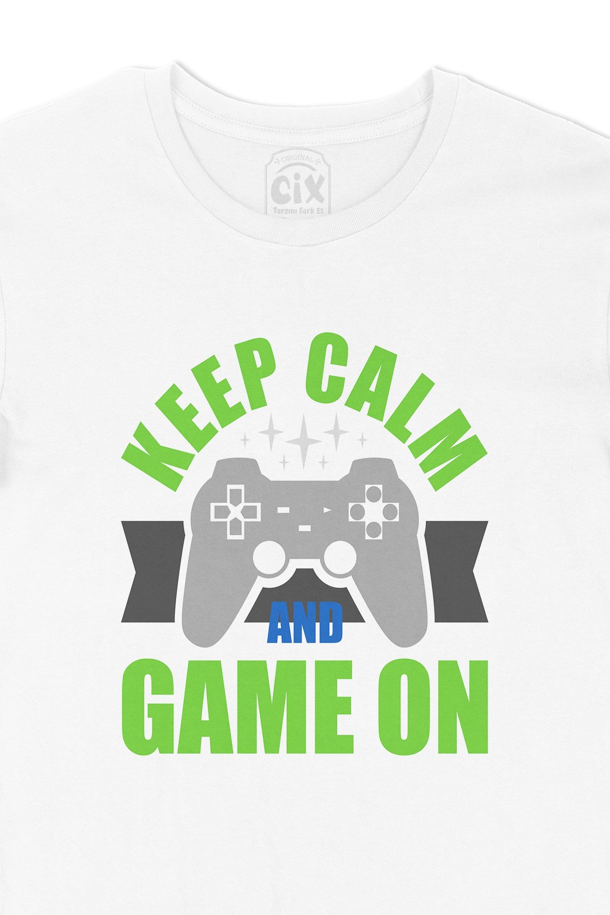 Yeşil Keep Calm Game On Tişört