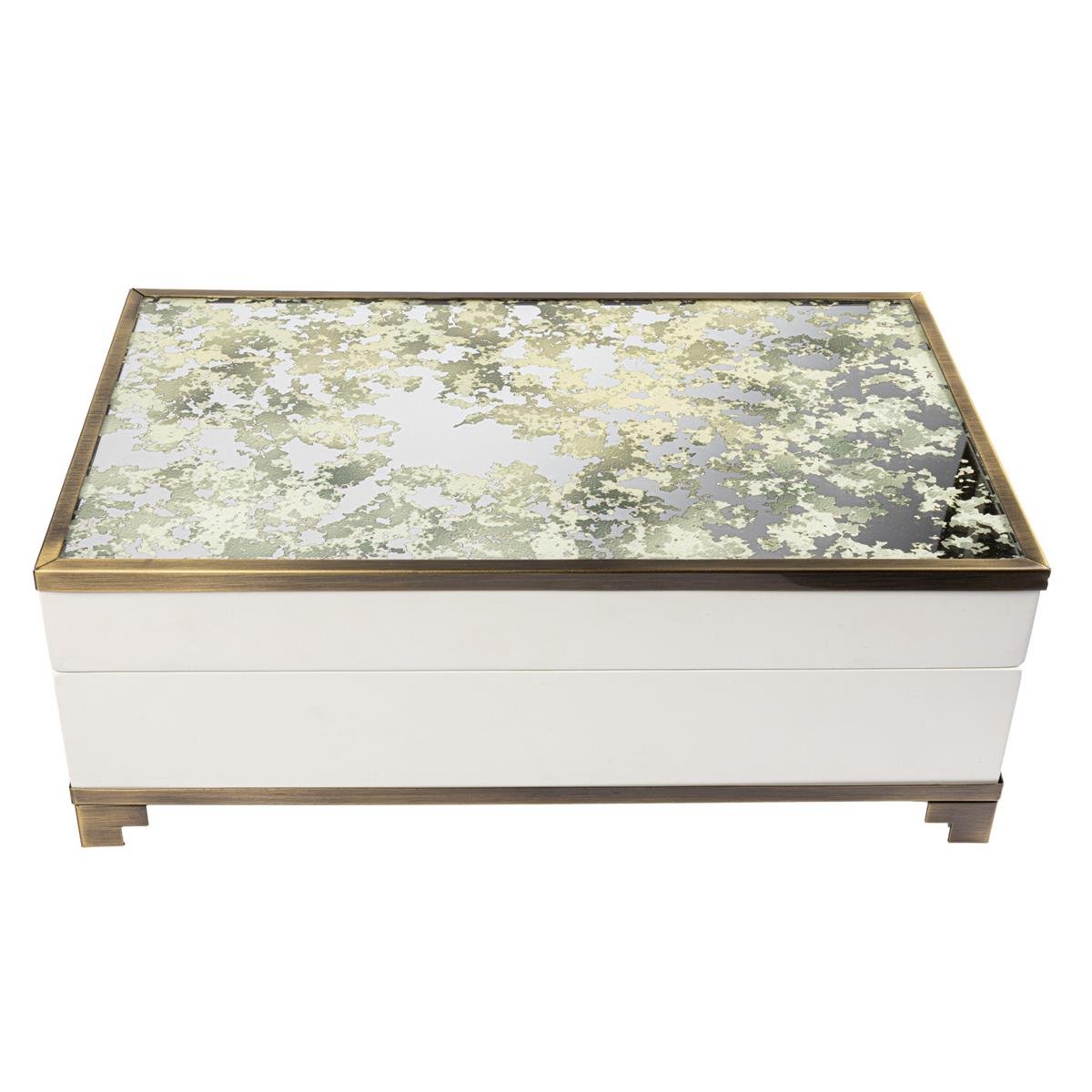 Dallı Desenli Cam Takı Kutusu Büyük