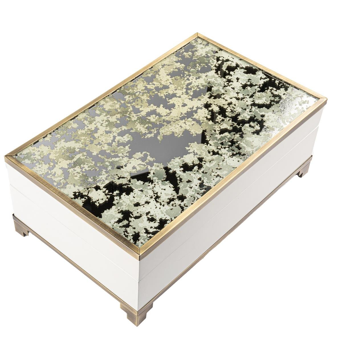 Dallı Desenli Cam Takı Kutusu Büyük