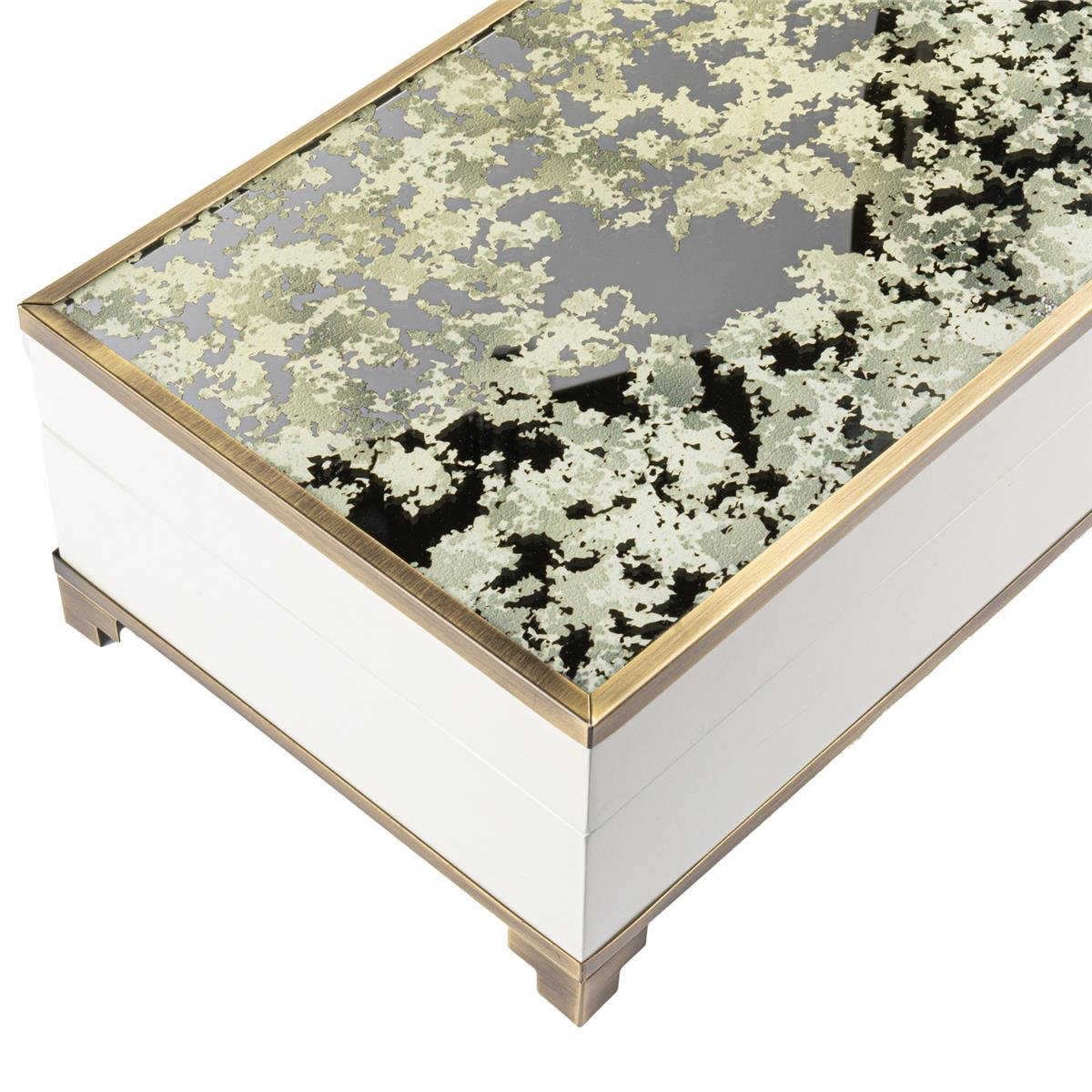 Dallı Desenli Cam Takı Kutusu Büyük