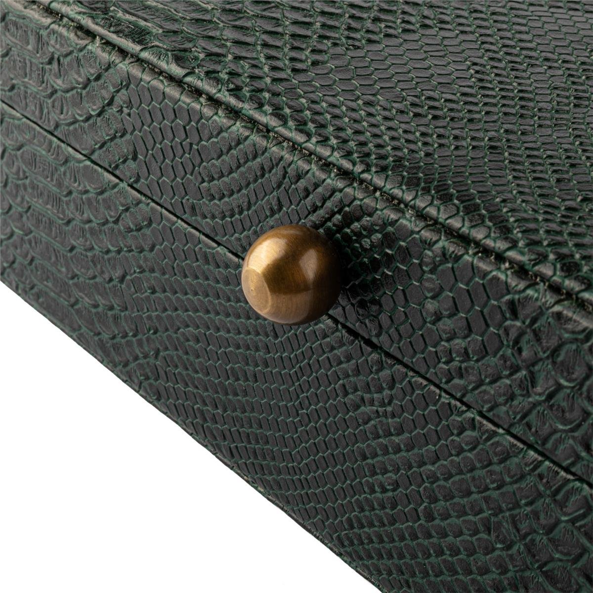 Desenli Kapaklı Deri Takı Kutusu