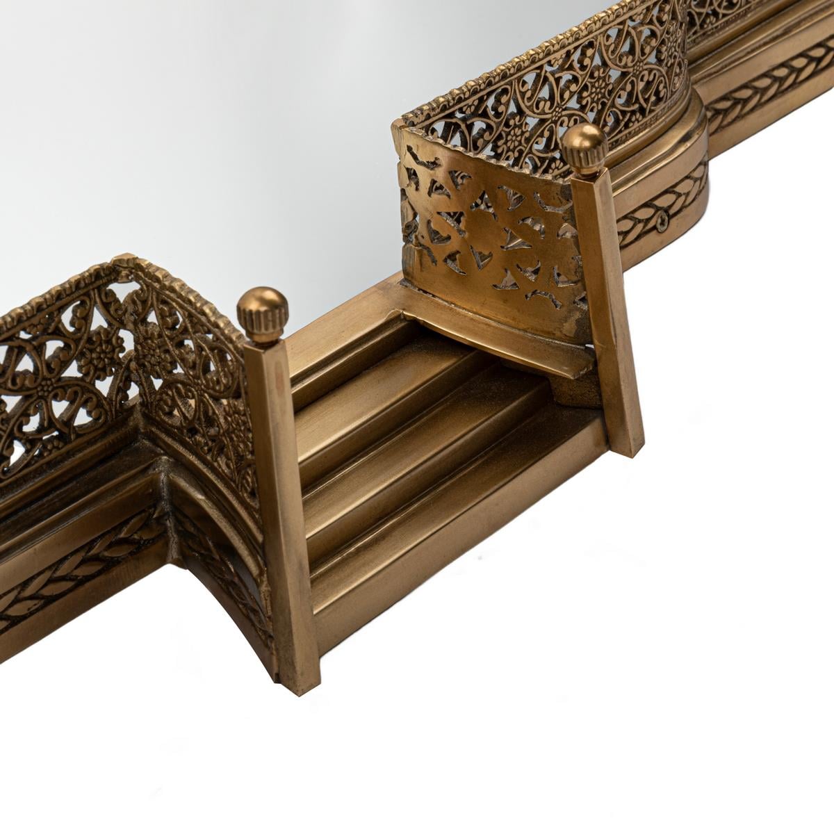 Merdivenli Altın-Gümüş Aynalı Jardinyer
