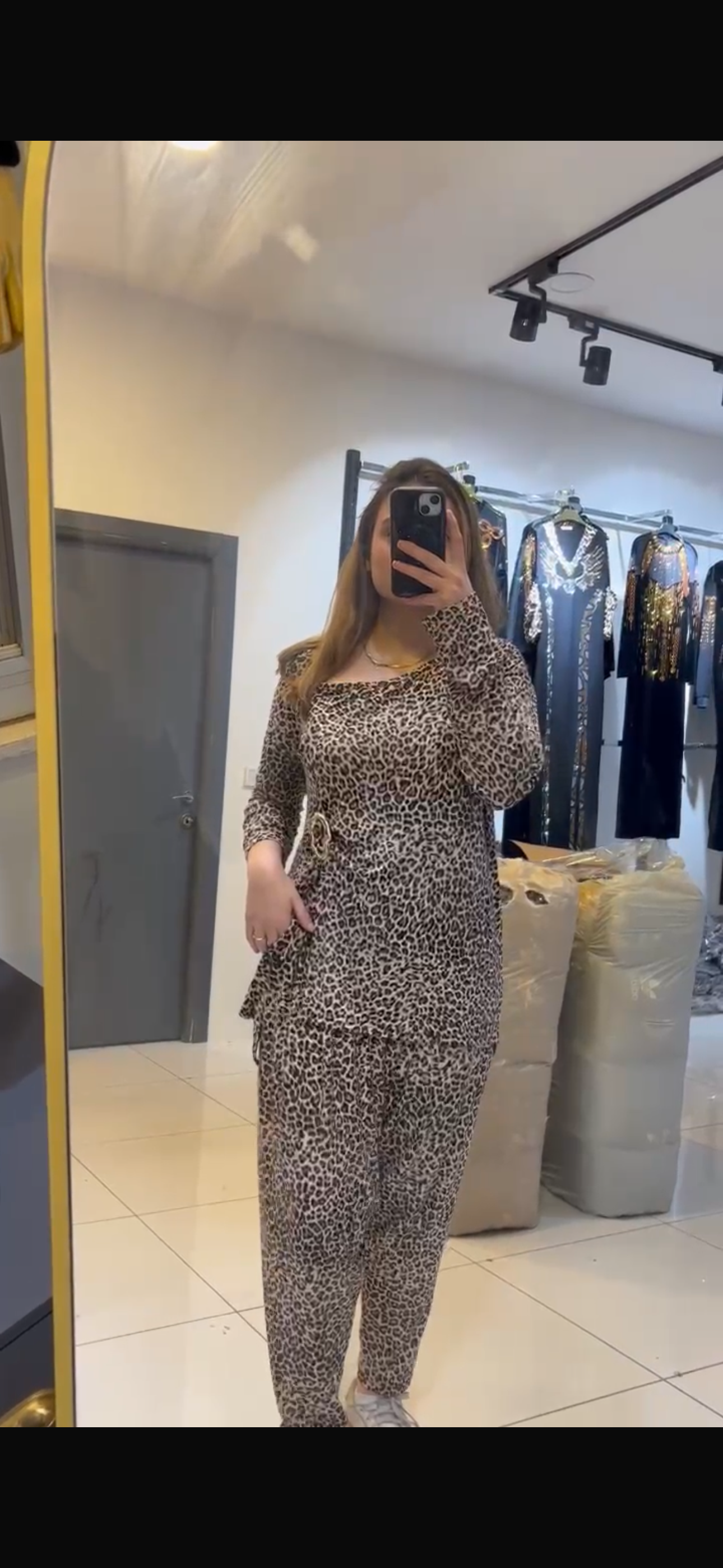 Leopar Şalvarlı Takım - KAHVE