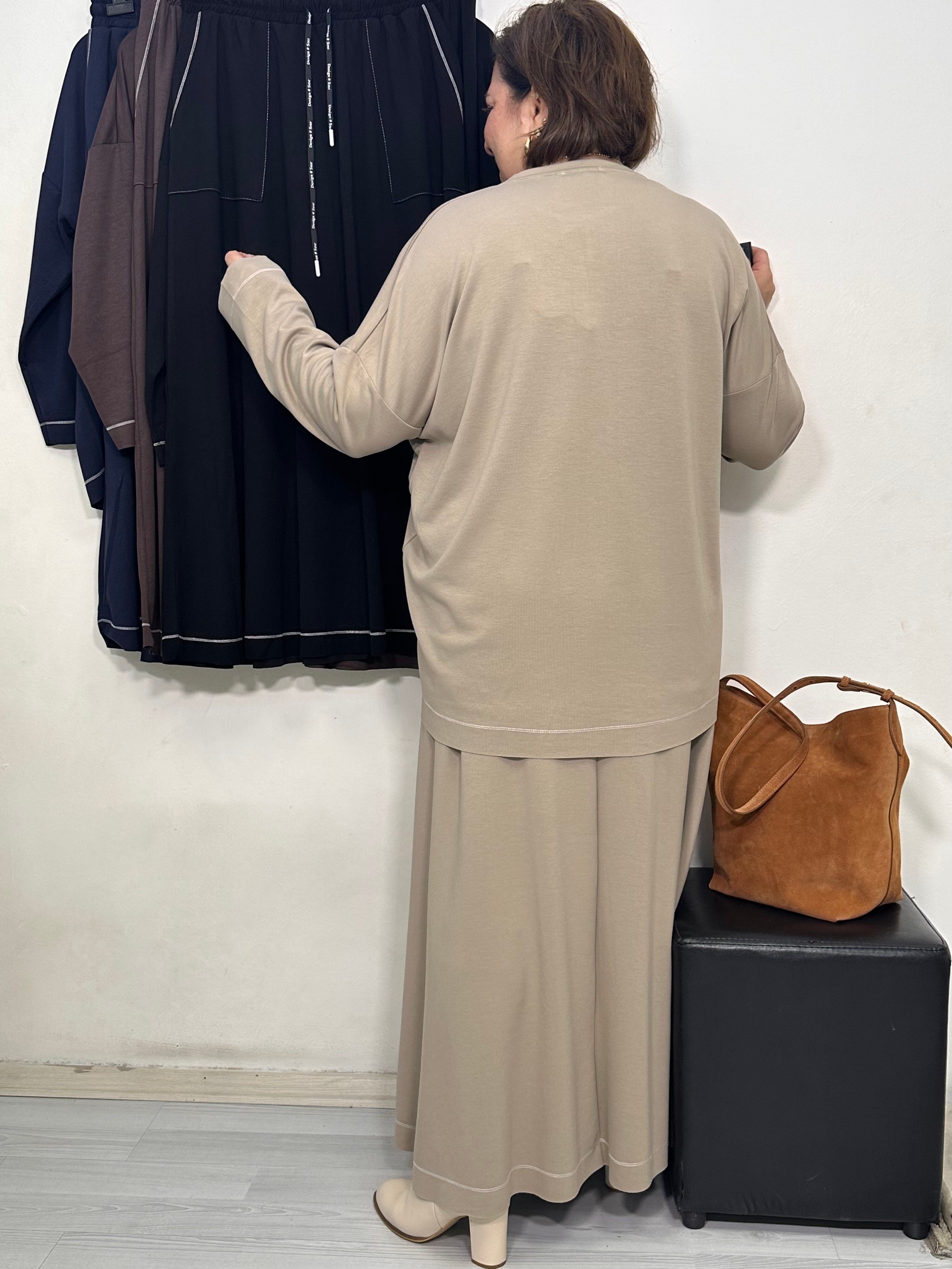 Elegance Oysho Etekli Takım Bej