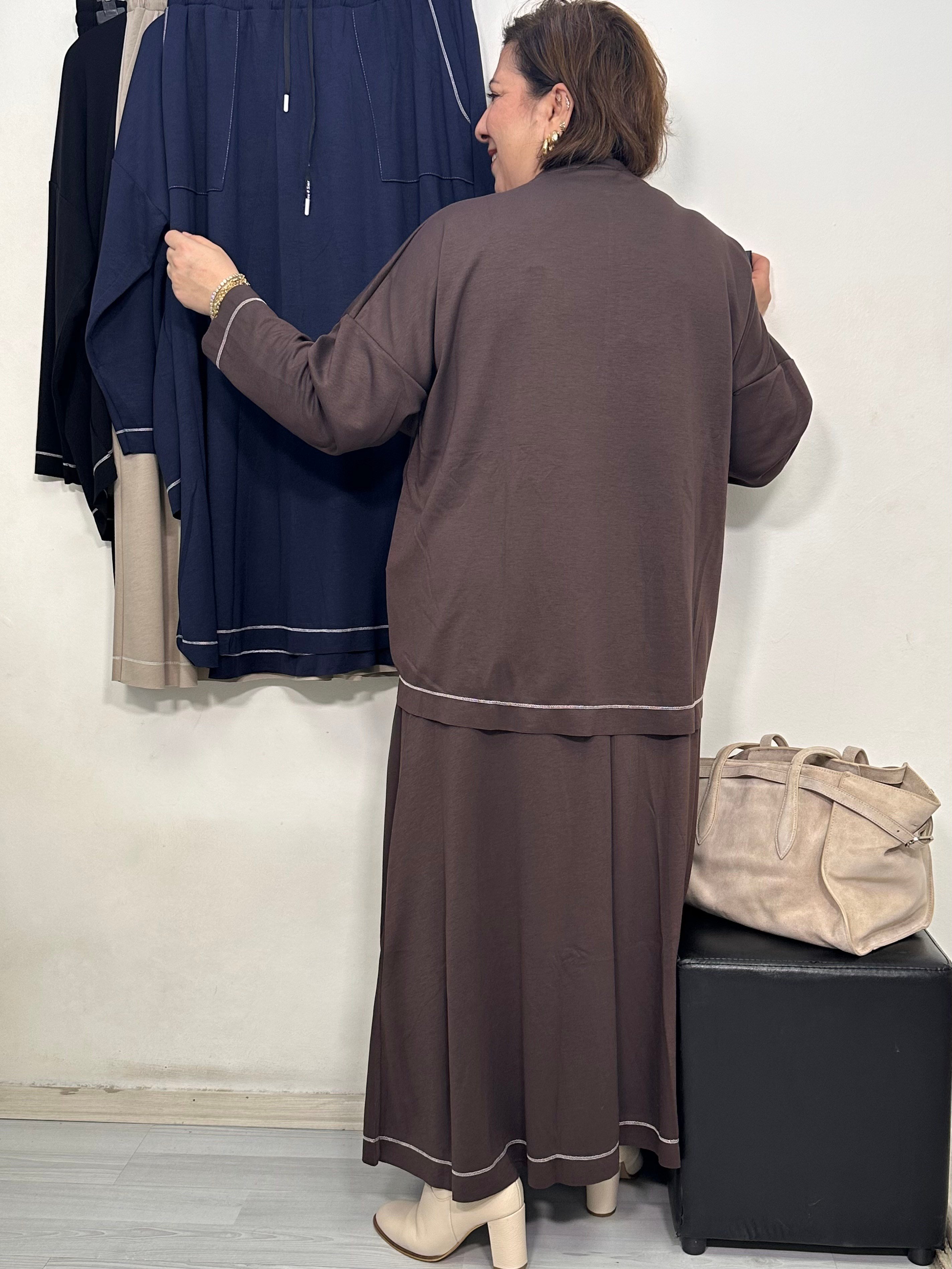 Elegance Oysho Etekli Takım Kahverengi