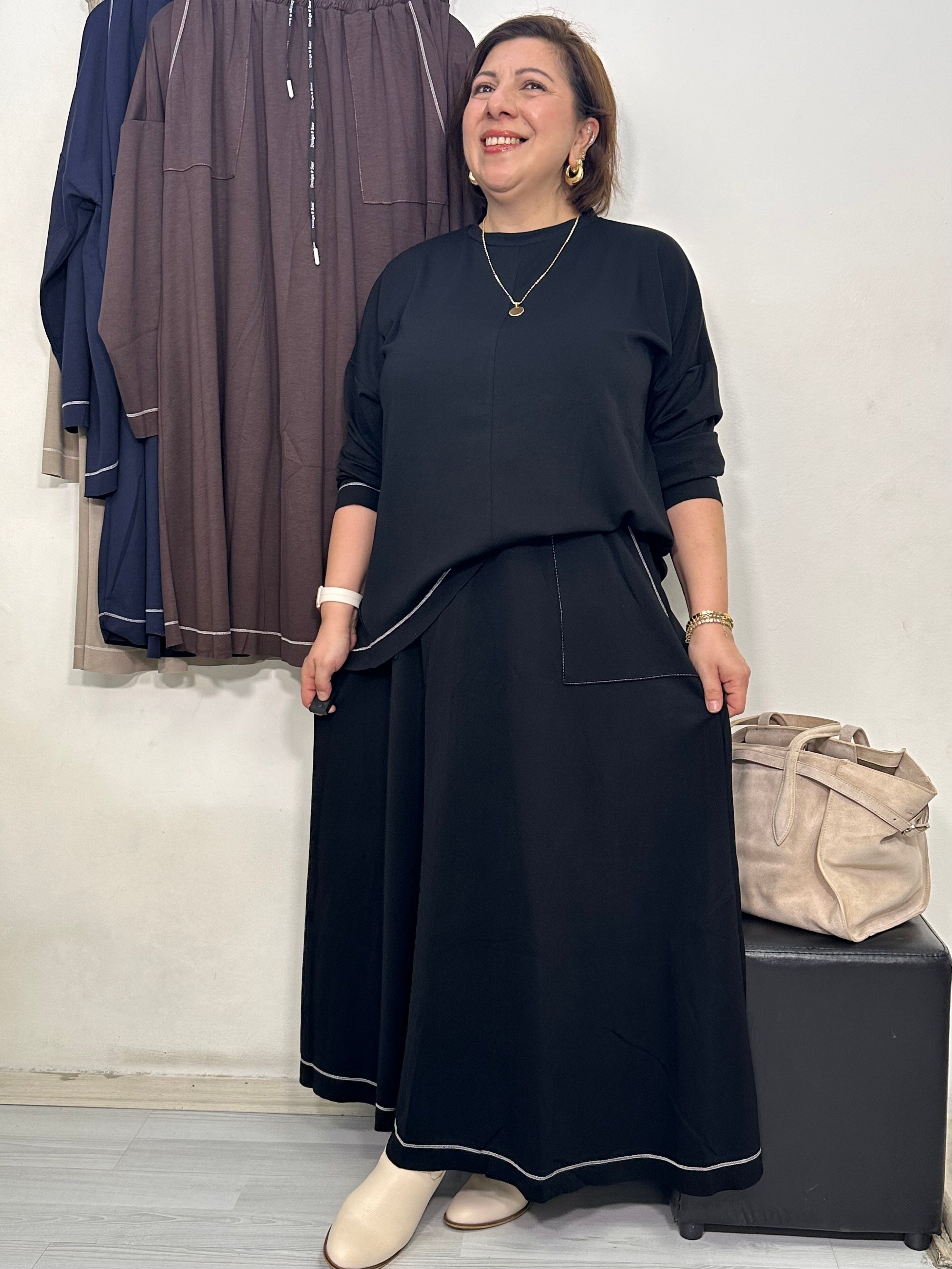Elegance Oysho Etekli Takım Siyah
