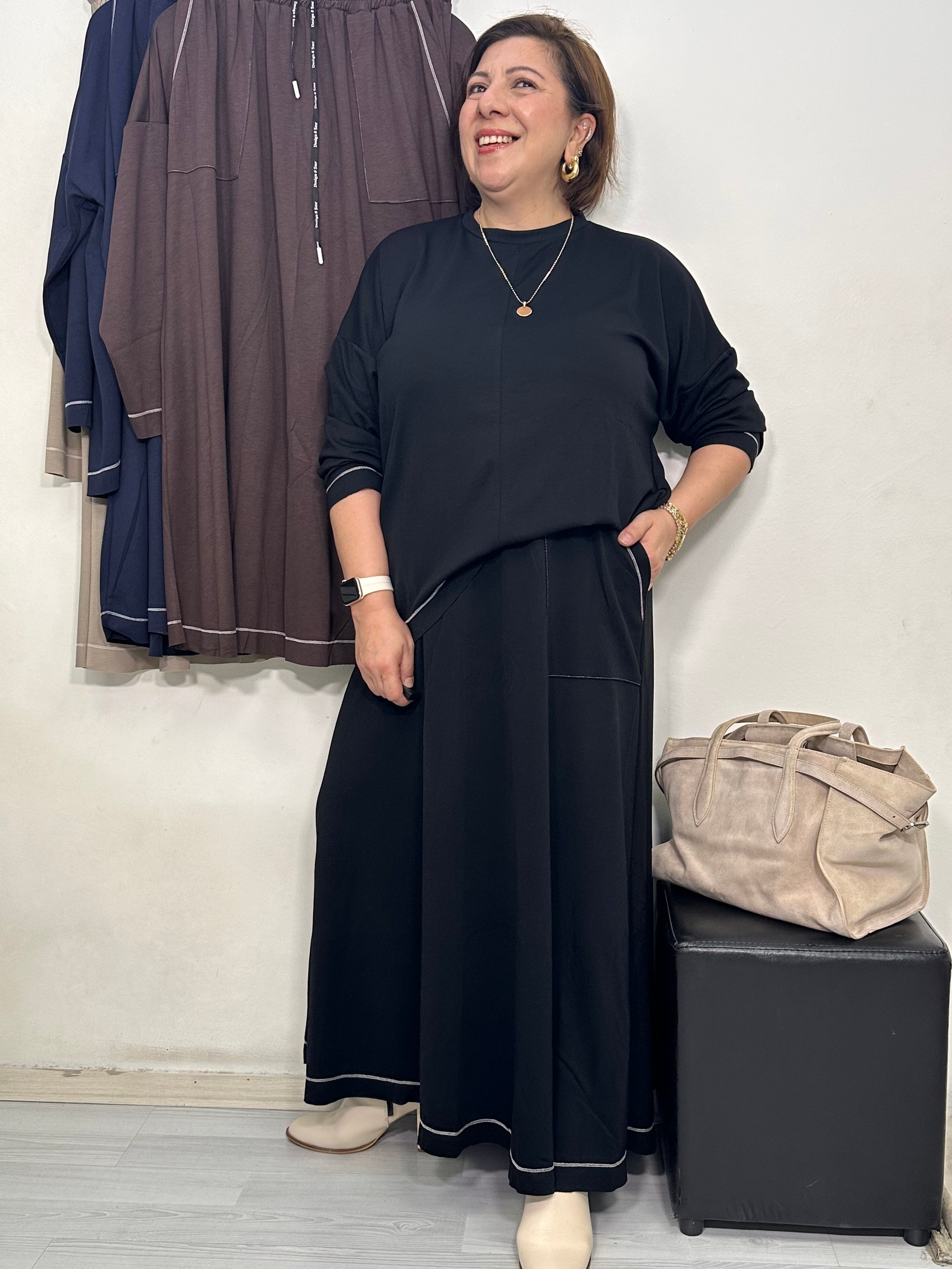 Elegance Oysho Etekli Takım Siyah