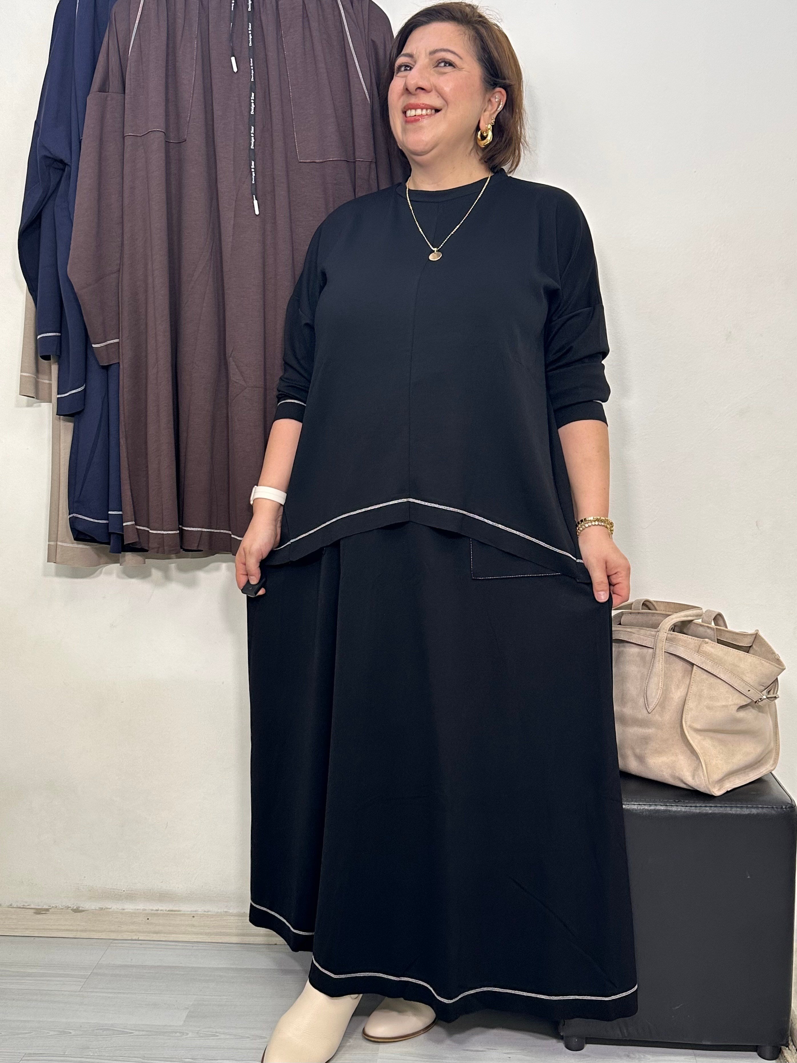 Elegance Oysho Etekli Takım Siyah