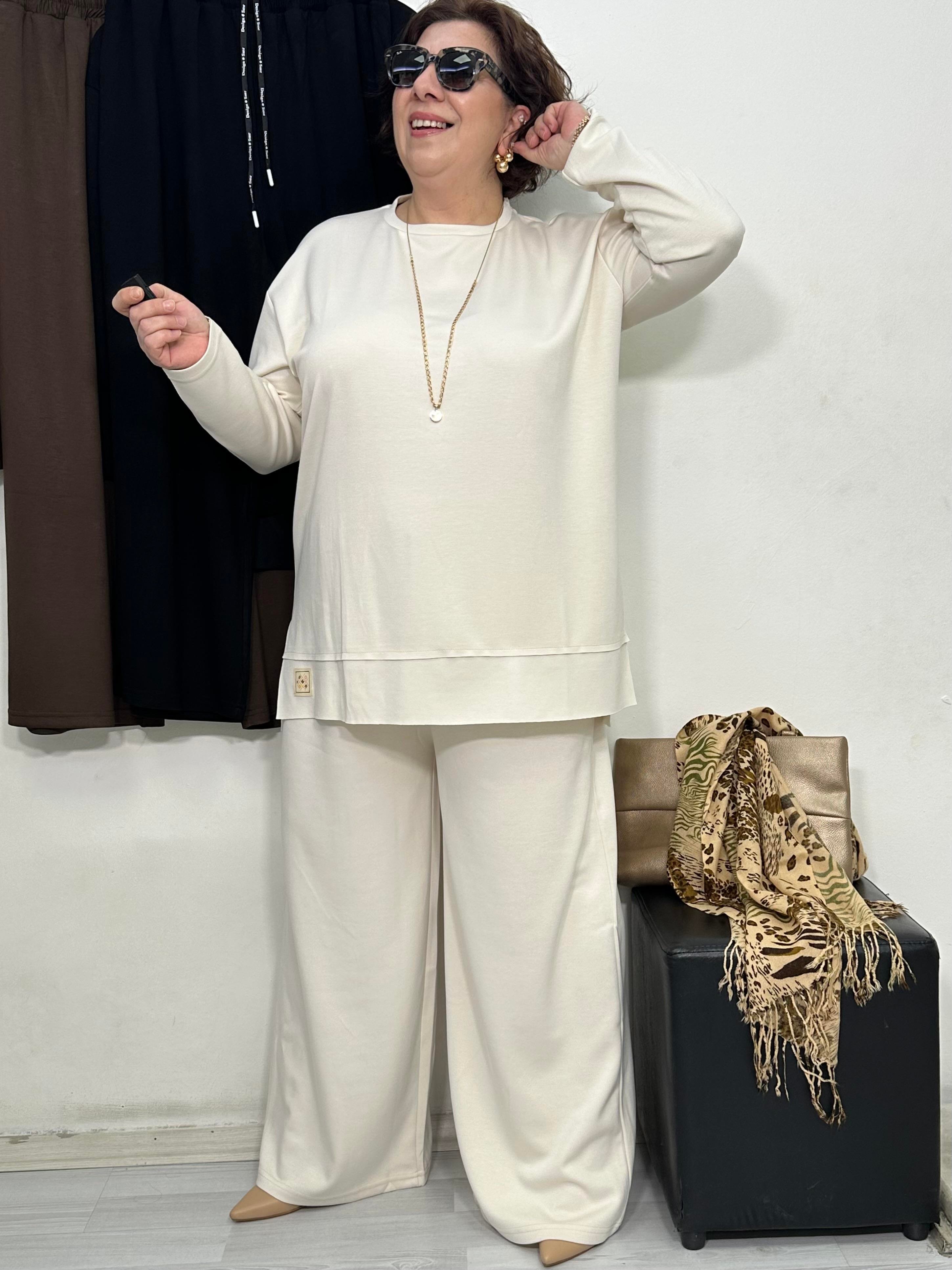 Elegance Oysho Palazzo Takım Krem