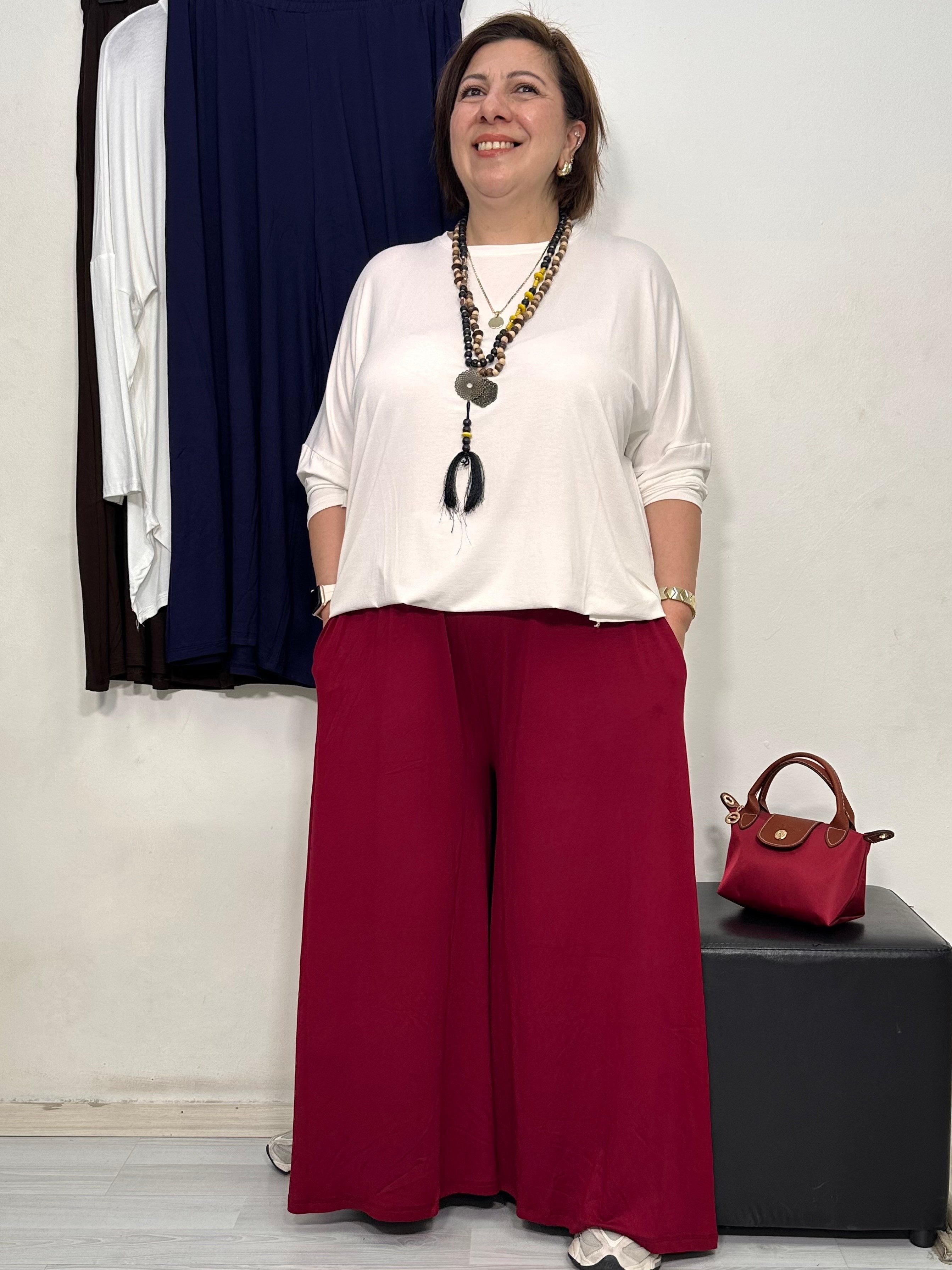 Feira Etek Pantolon Bordo
