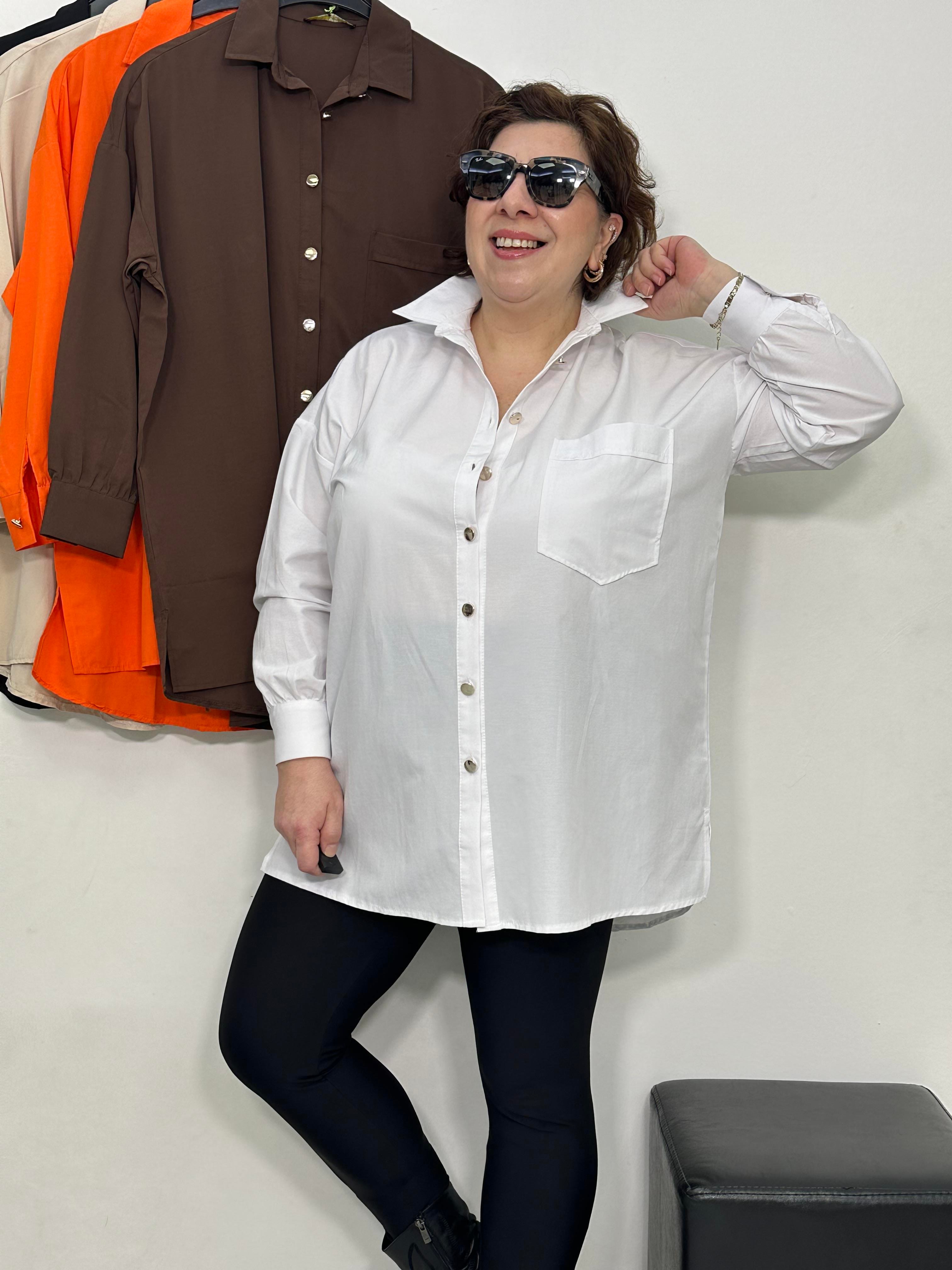 Goldie Poplin Basic Gömlek Beyaz