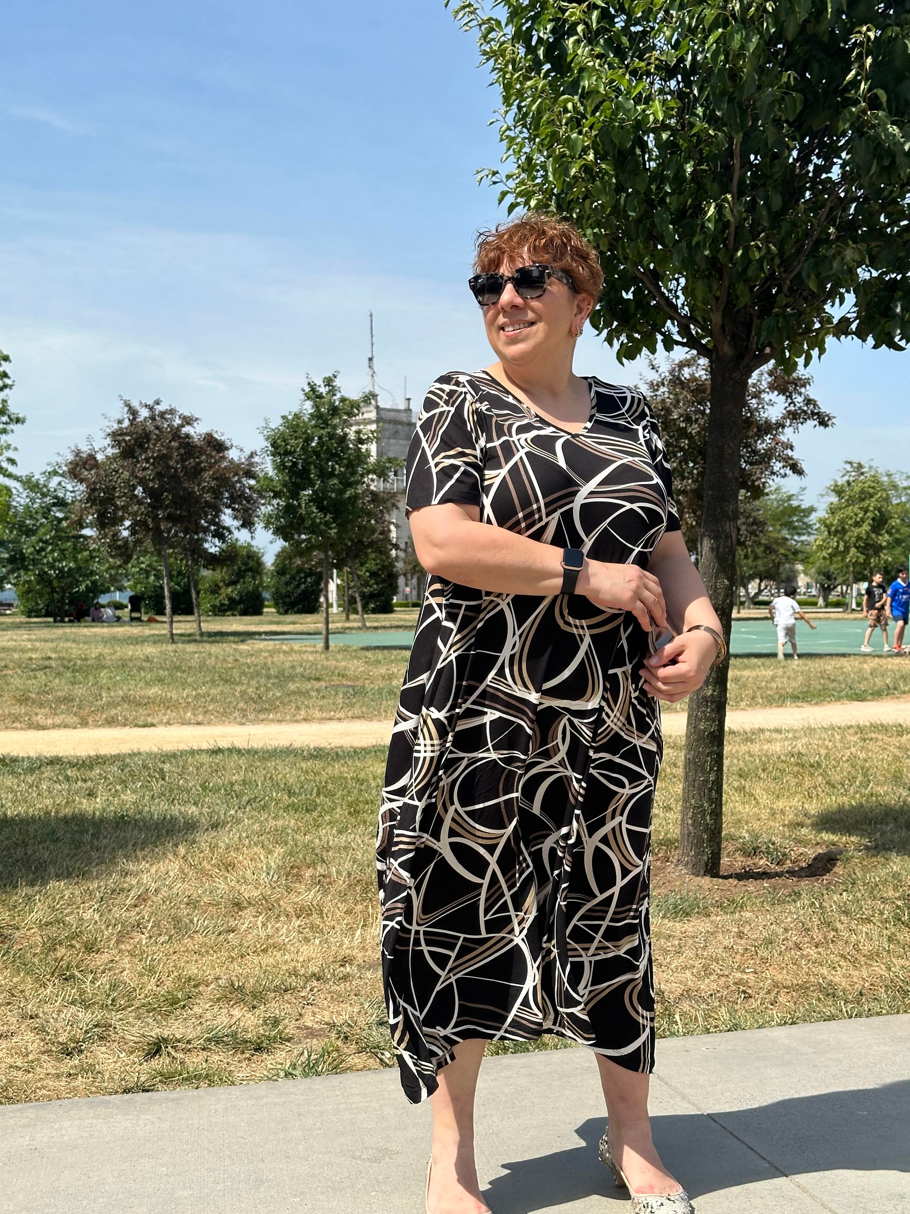 Lucca Elbise Kahve Desenli