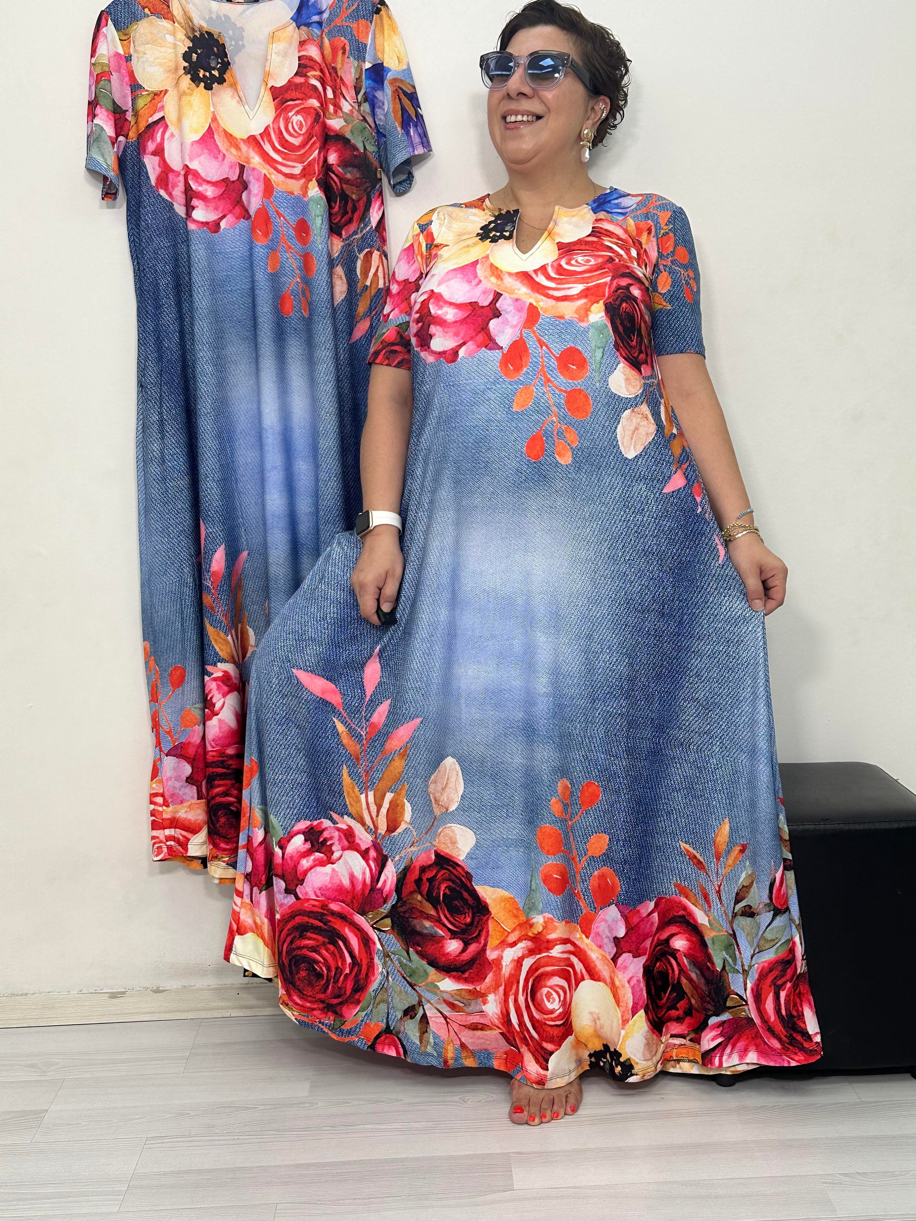 Mardie Yarım Kol Elbise Roses