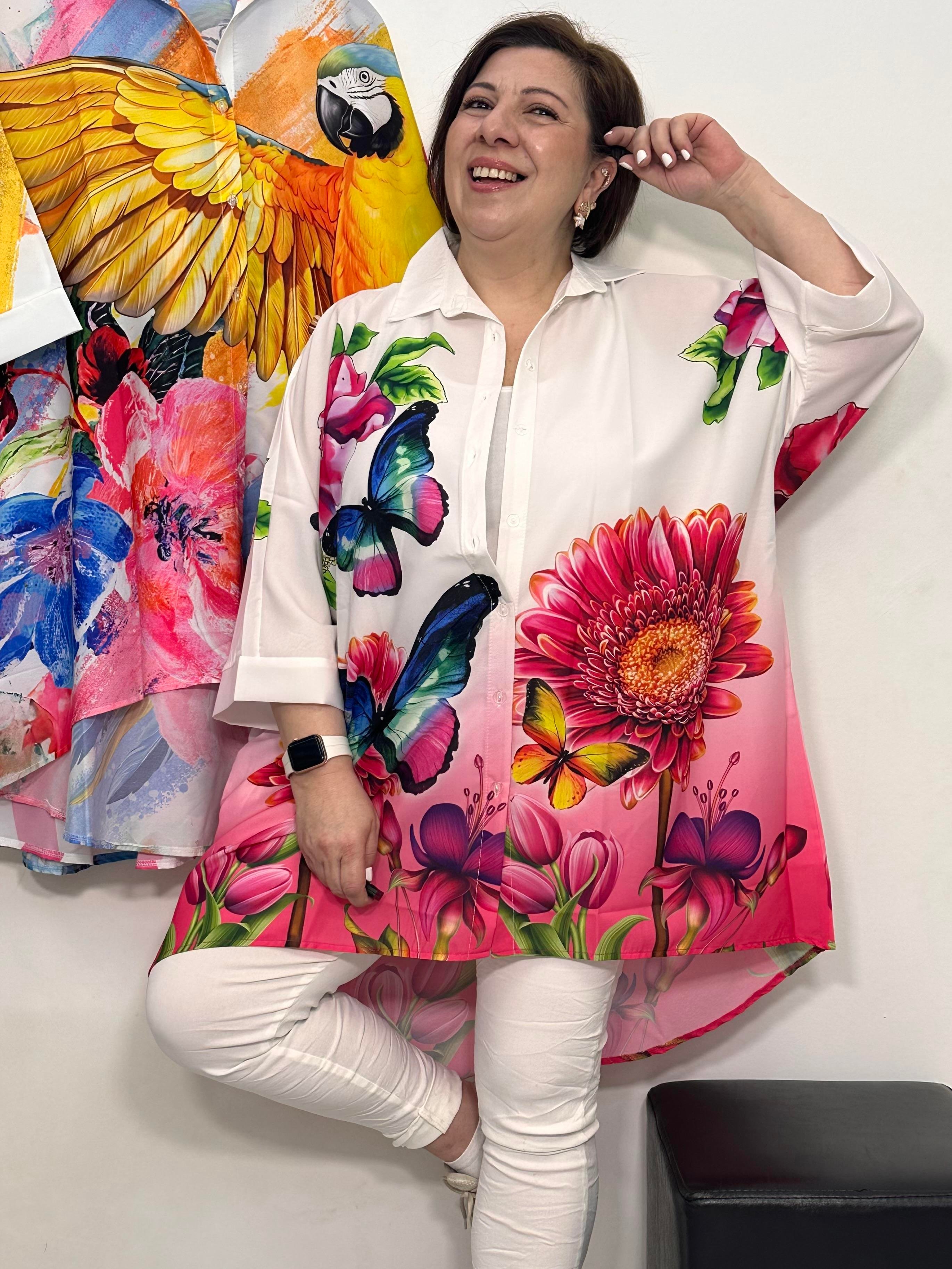 Move Gömlek Pink  Butterfly