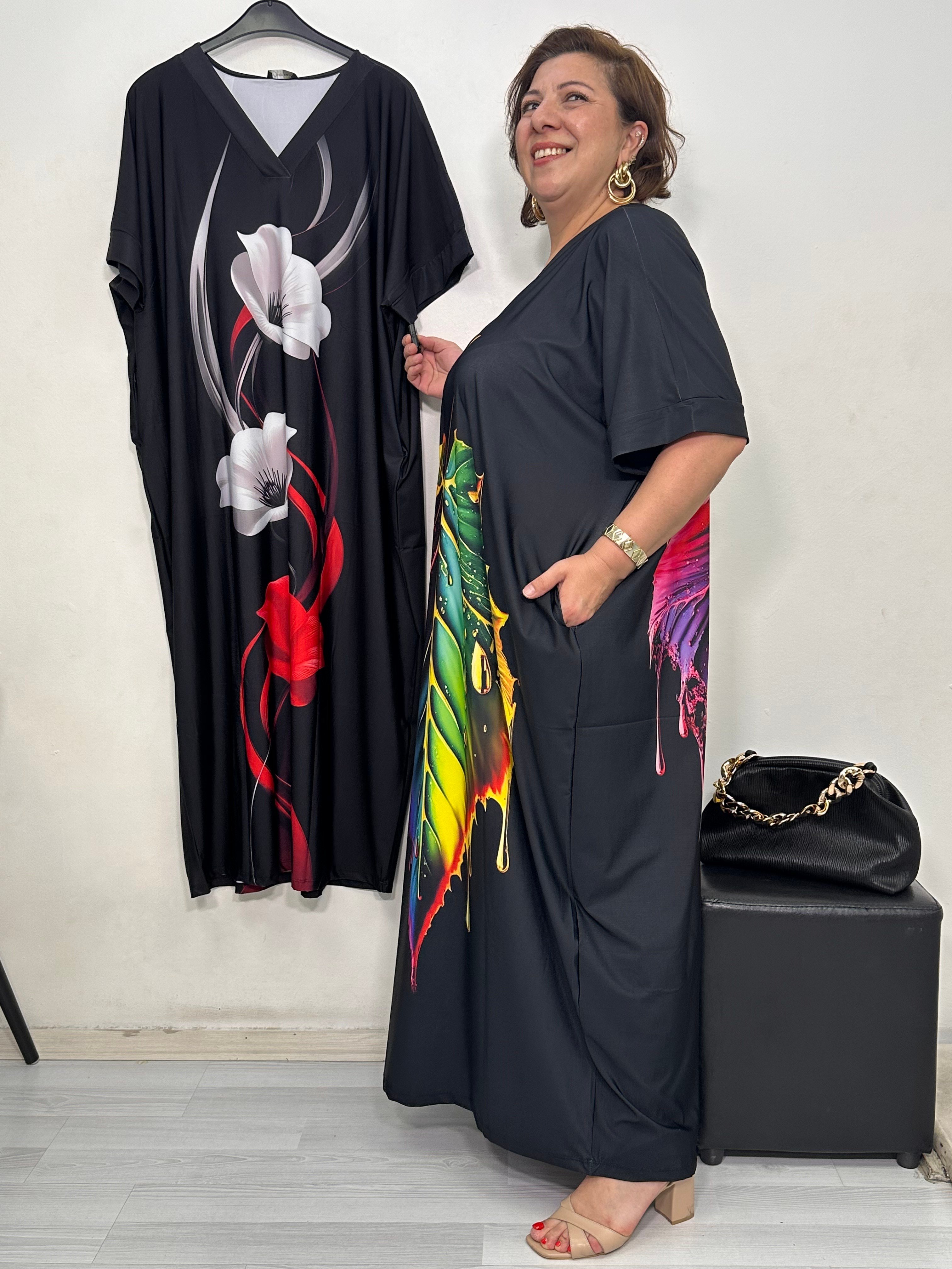 Picasso V Yaka Elbise Tuval