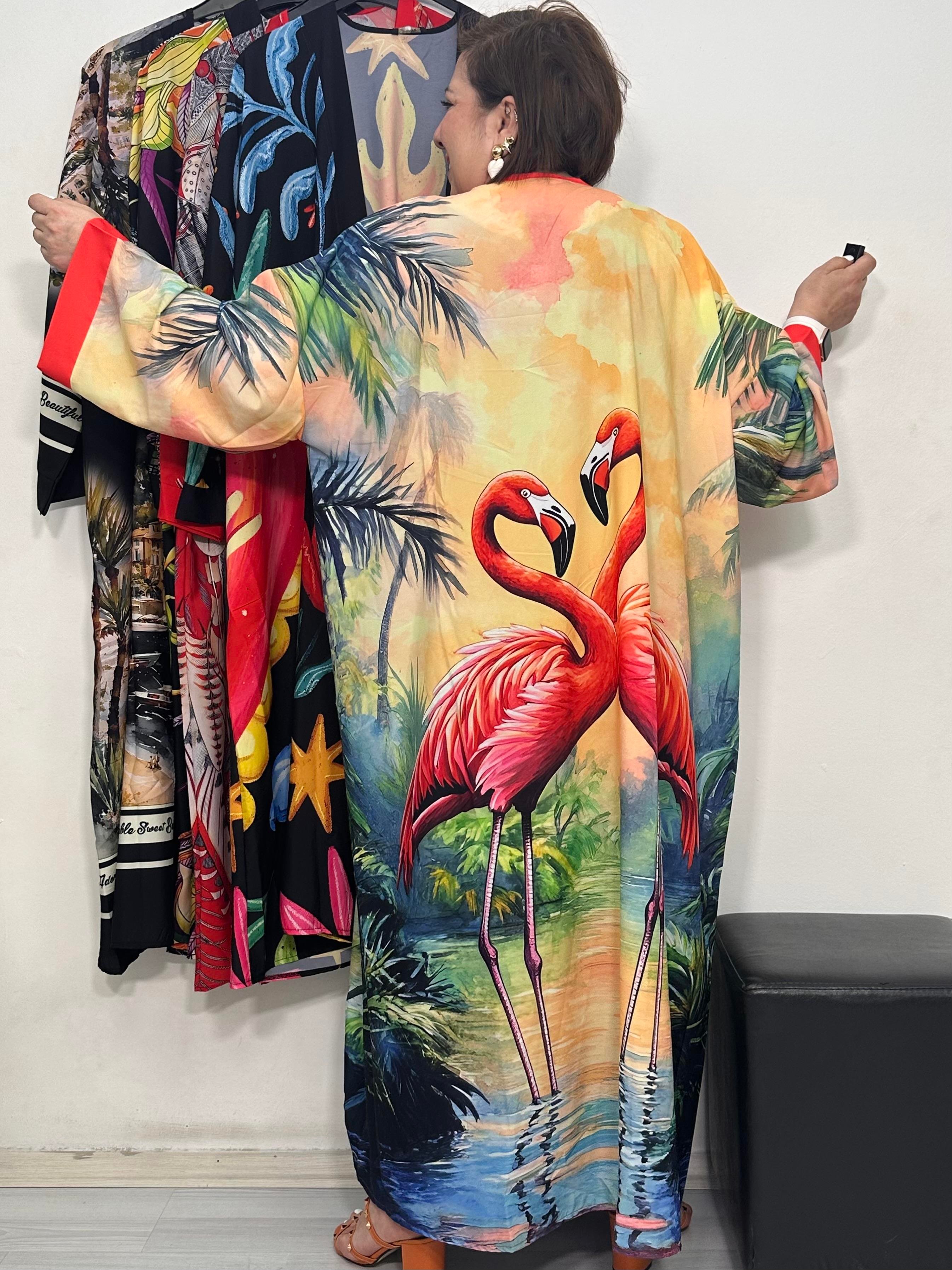Yuka Kimono Flamingo Desen